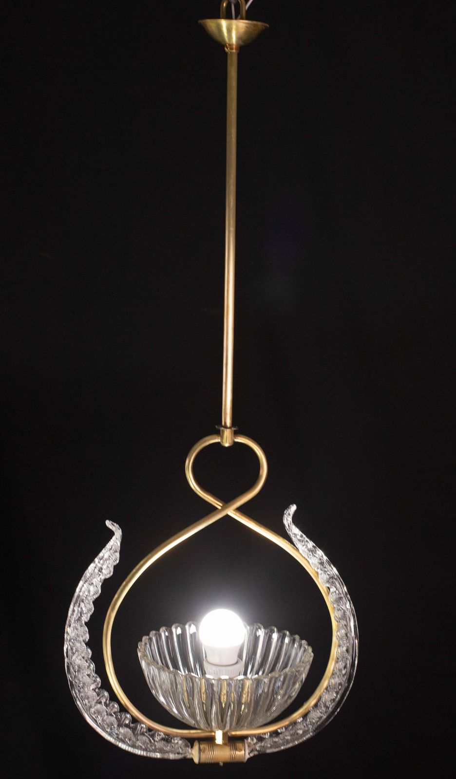 Lighting Elegant Art Decò Barovier And Toso Chandelier, 1940s photo