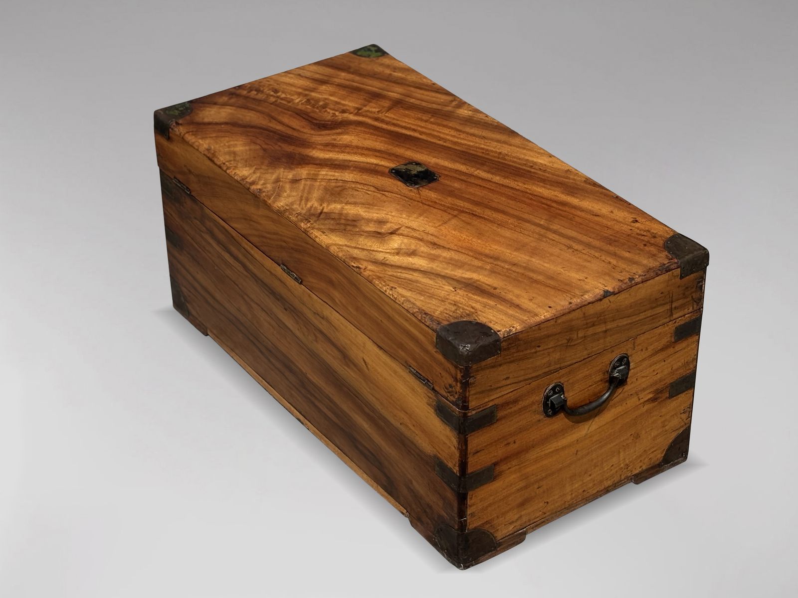 Mid 19th Century Camphor Wood Traveling Trunk With Fitted Interior photo for sale