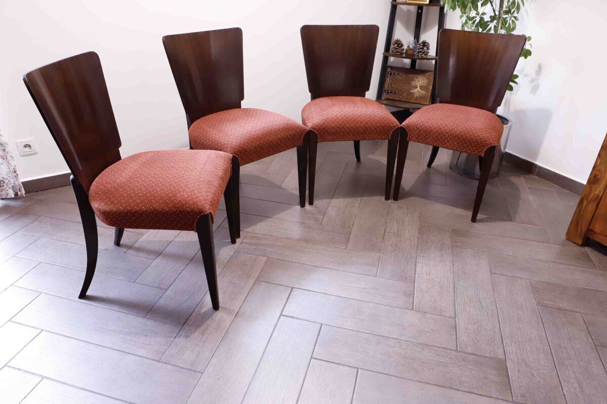 Set Of 4 Lollipop Dining Chairs H 214 By Jindřich Halabala photo furniture