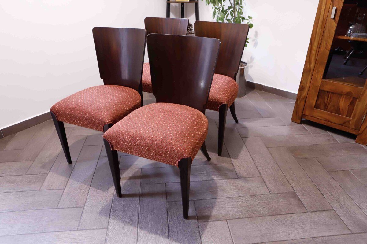 Set Of 4 Lollipop Dining Chairs H 214 By Jindřich Halabala photo for sale
