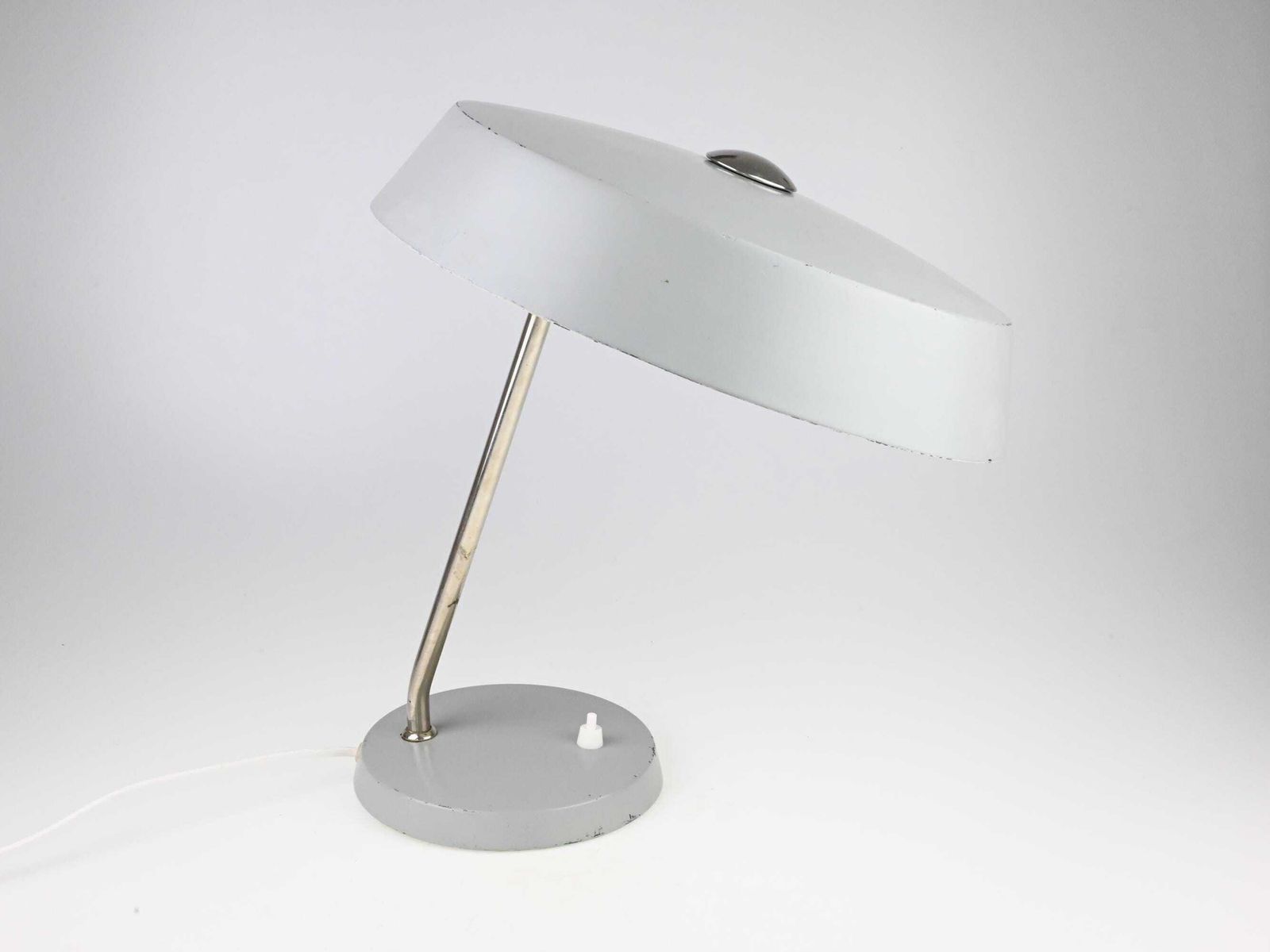 Vintage German Gray Table Lamp By Veb Leuchtenbau, Desk Lamp, Mid Century Lamp, Gray Lamp, Mid Century Lighting, Table Lamp, Desk Light