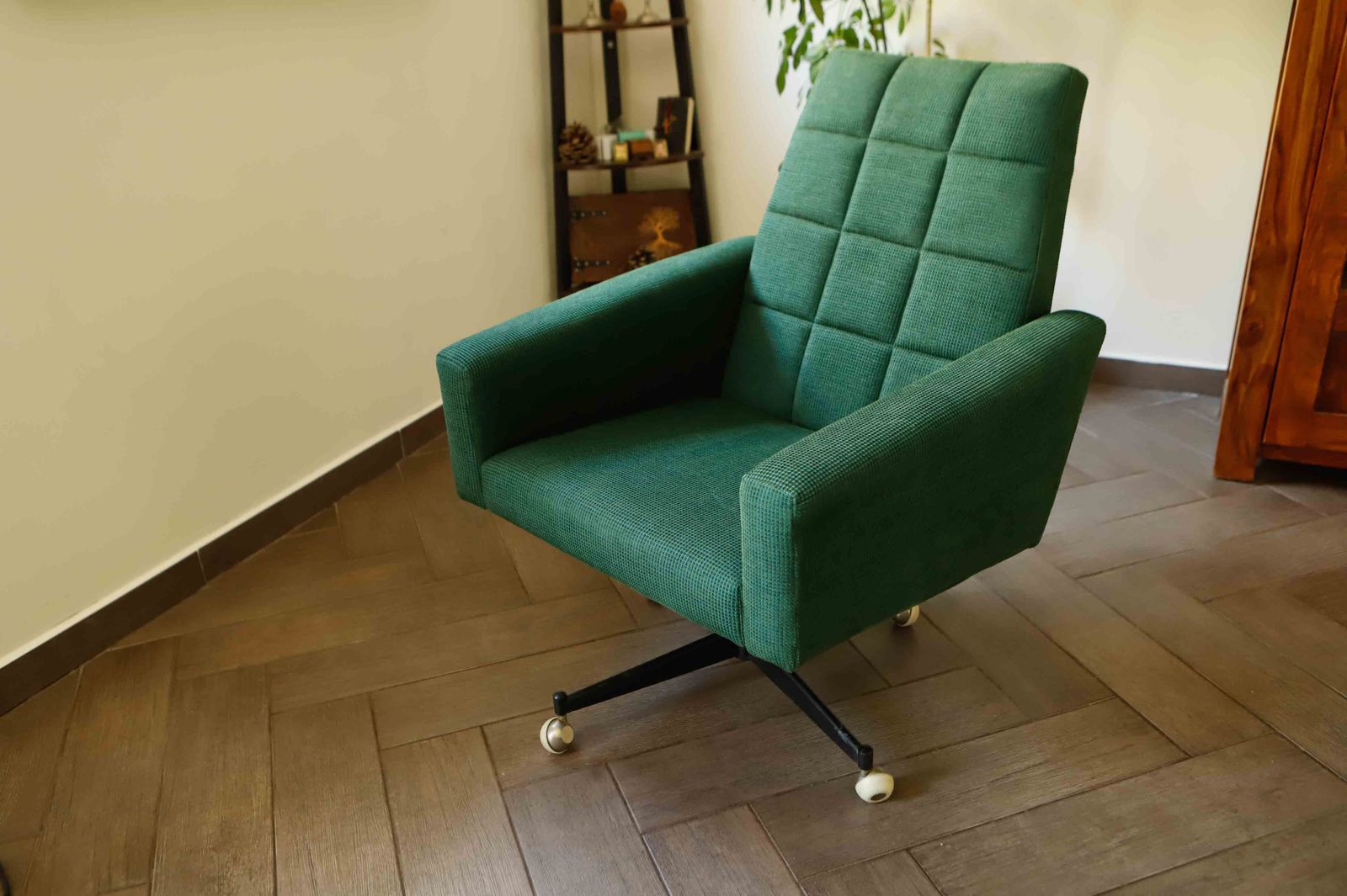 Pair Of Retro Swivel Chairs On Casters photo furniture
