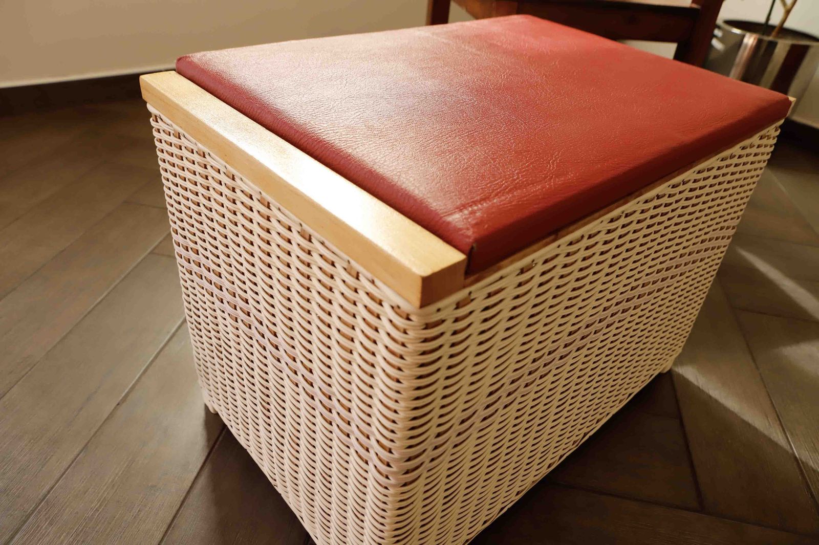 Retro Rattan Chest For Seating And Storage photo Furniture