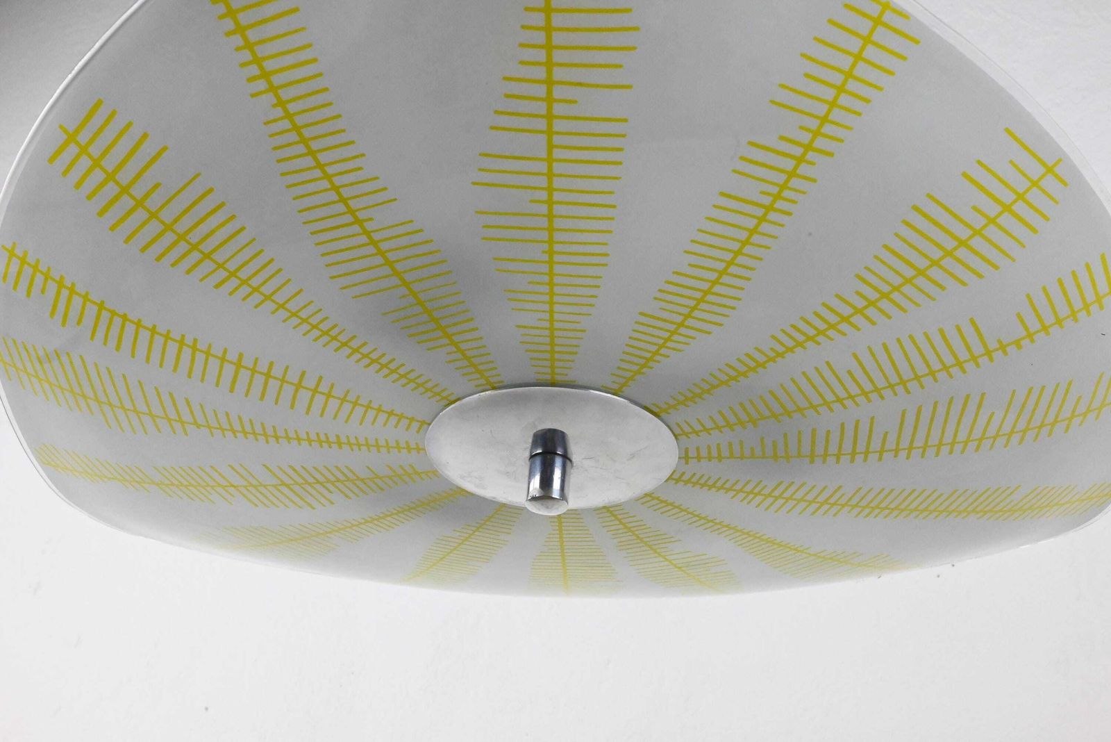 Triangle Glass Ceiling Lamp, Atomic Lighting, Mid Century Lighting, Mid Century Lamp, Ceiling Light, Mid Century Modern. Mid Century Light photo for sale