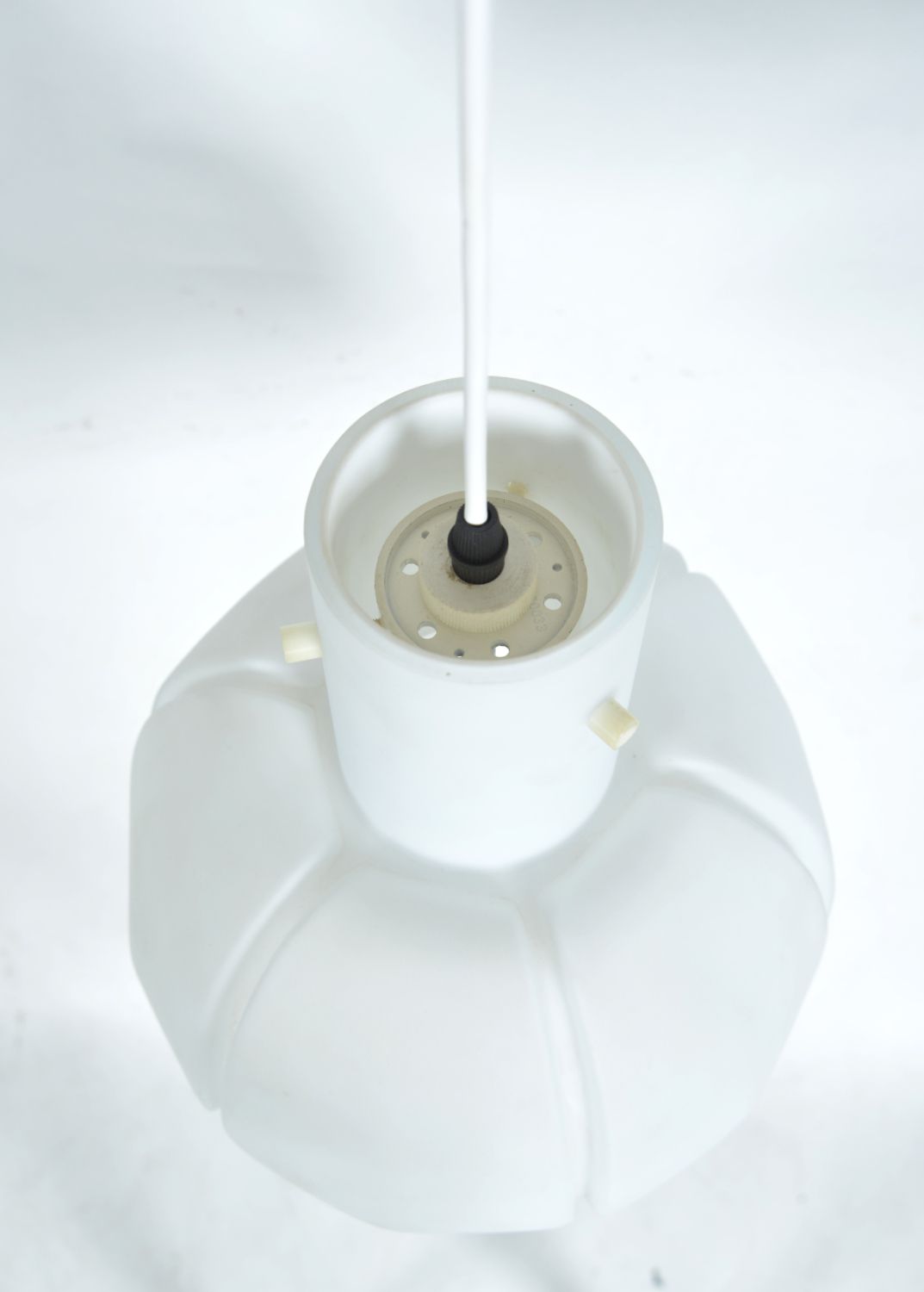 695.0 Pair Of 1970s Matt Opaline Glass Ceiling Pendants By Glashutte Limburg Germany   photo