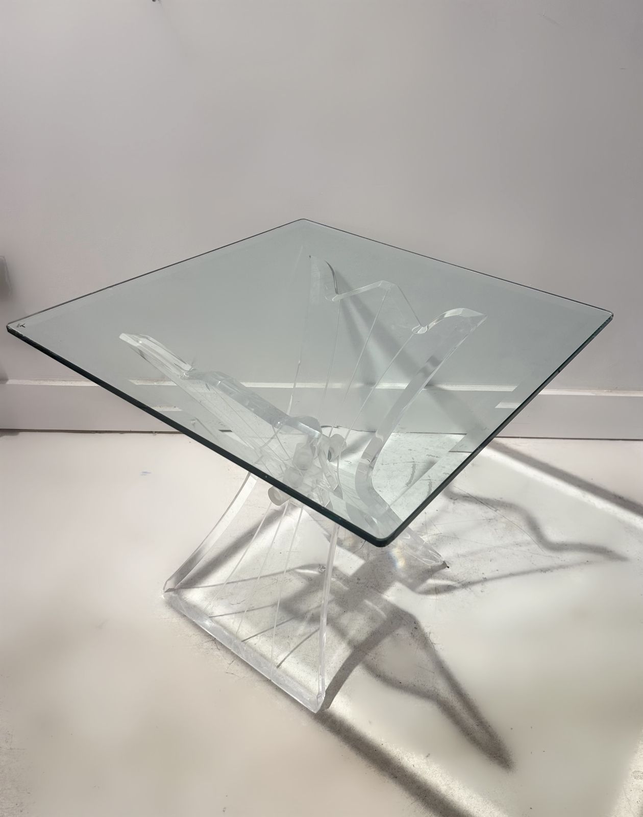 Glass And Lucite Coffee Table By Lion In Frost New York, 1970 photo Furniture