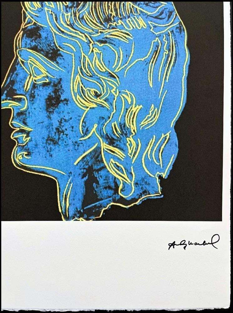 After Andy Warhol, Alexander The Great   Blue On Black Background, 1980s, Lithograph photo for sale