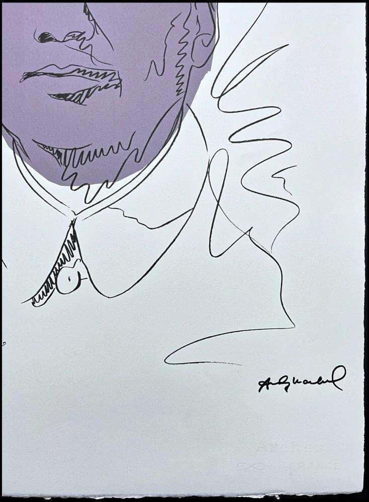 After Andy Warhol, Mao Zedong Drawing White Gray, 1980s, Lithograph photo furniture