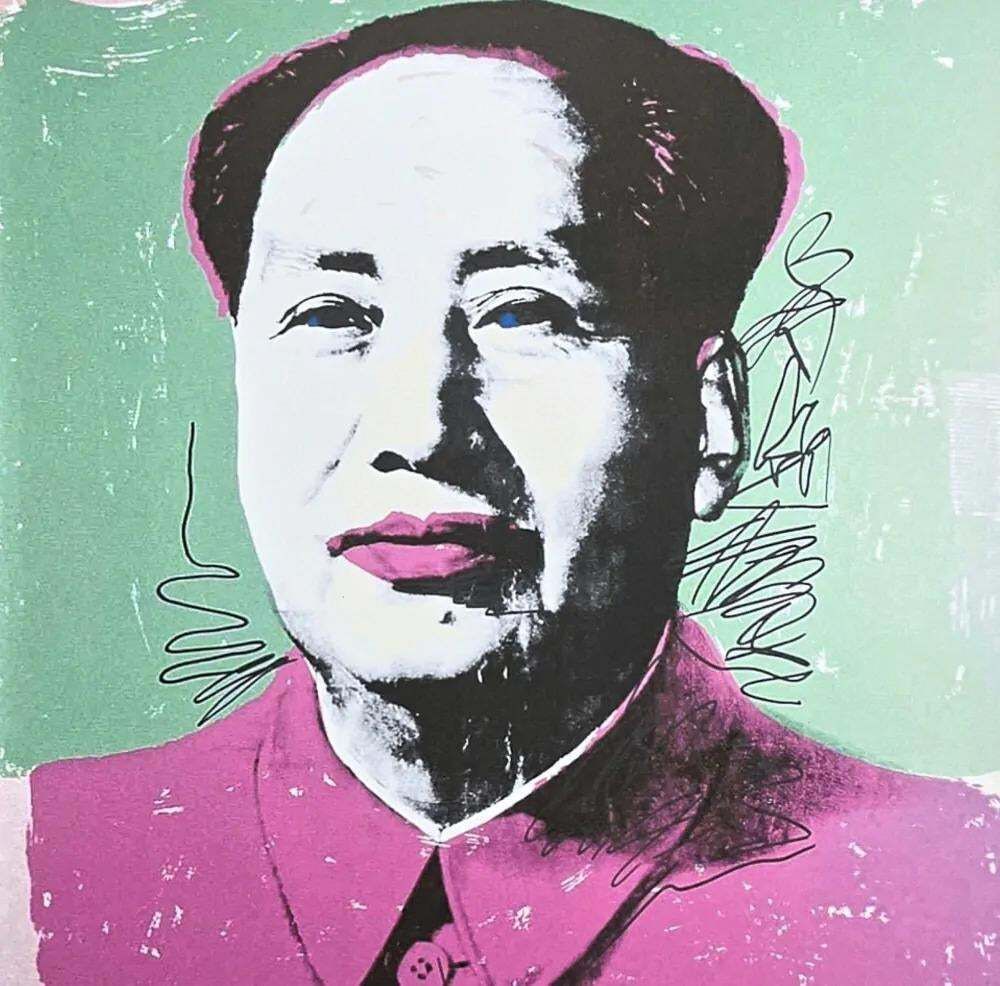 After Andy Warhol, Mao Zedong White, 1980s, Lithograph photo furniture