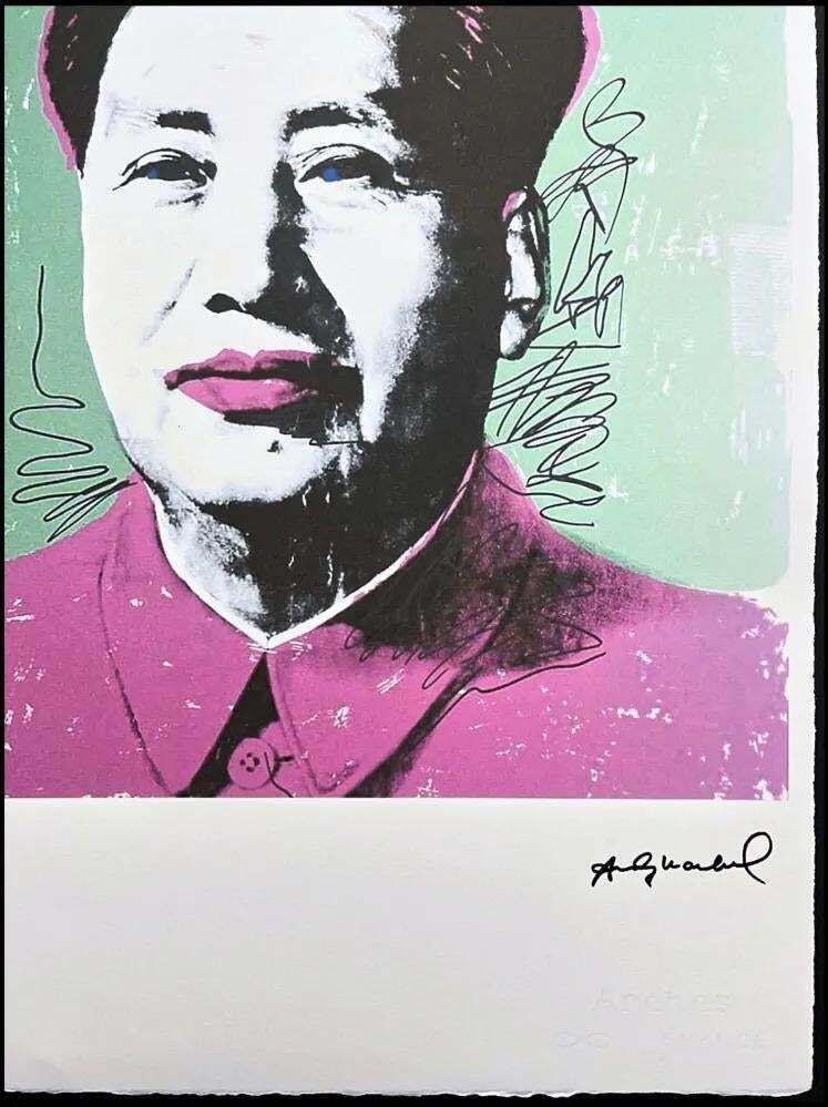 After Andy Warhol, Mao Zedong White, 1980s, Lithograph photo Art