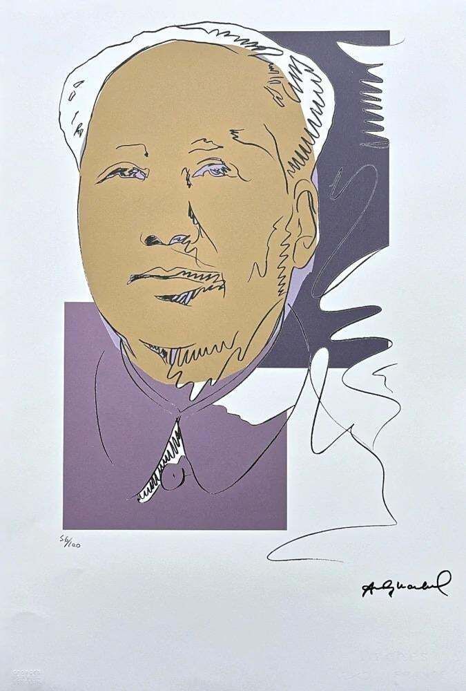 After Andy Warhol, Mao Zedong Drawing Brown, 1980s, Lithograph