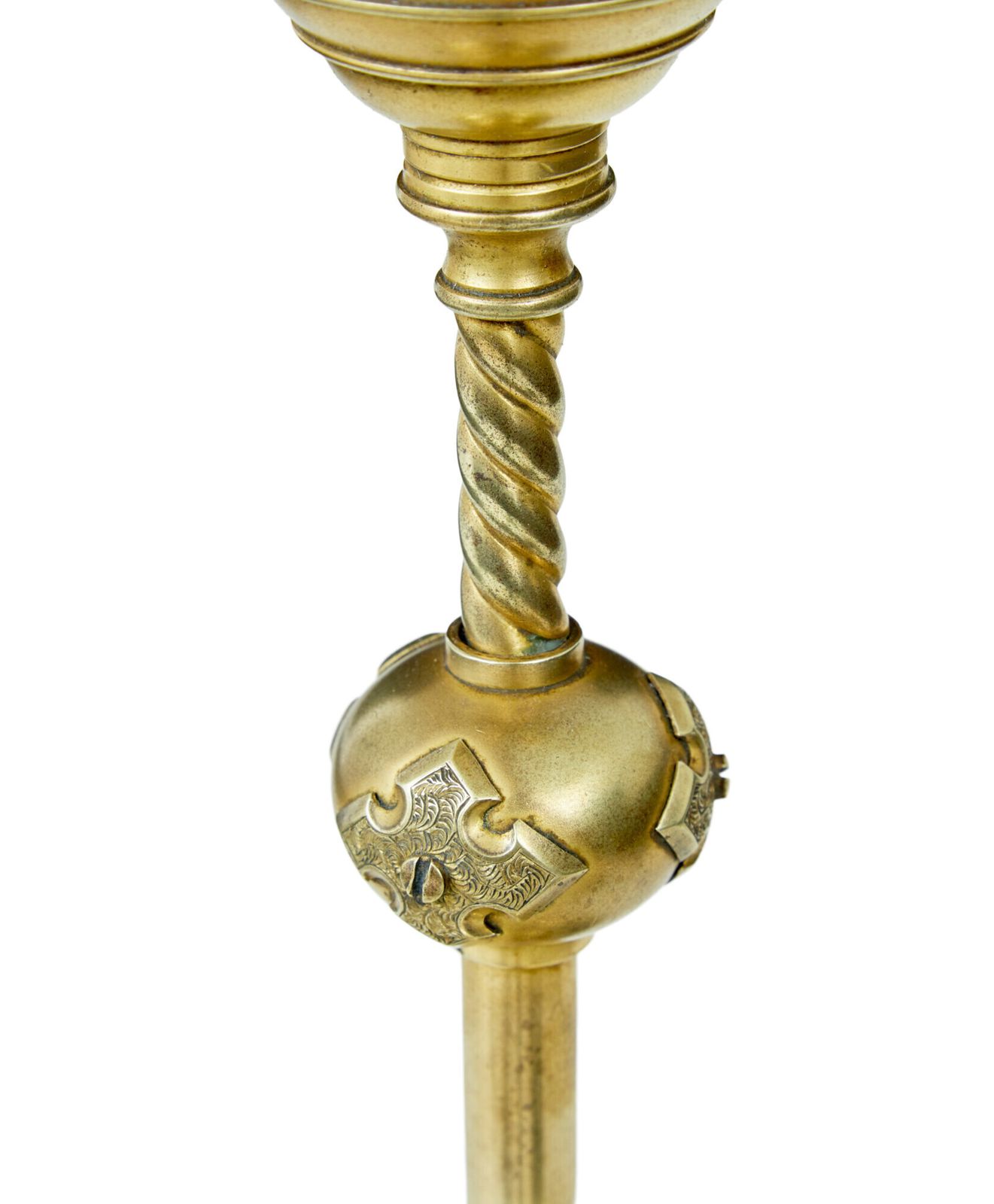 19th Century Aesthetic Movement Brass And Oynx Candlestick photo for sale