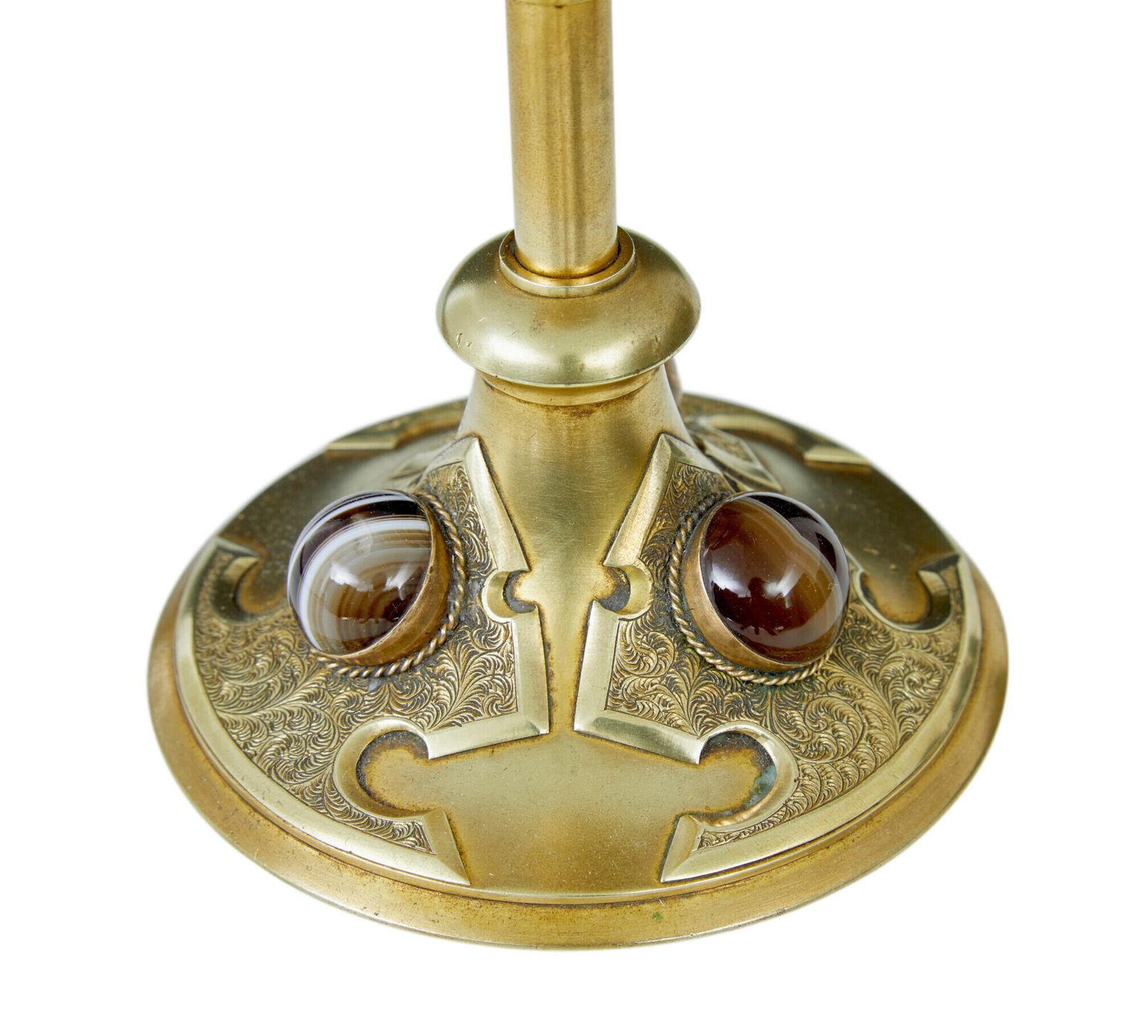 19th Century Aesthetic Movement Brass And Oynx Candlestick photo 138.0