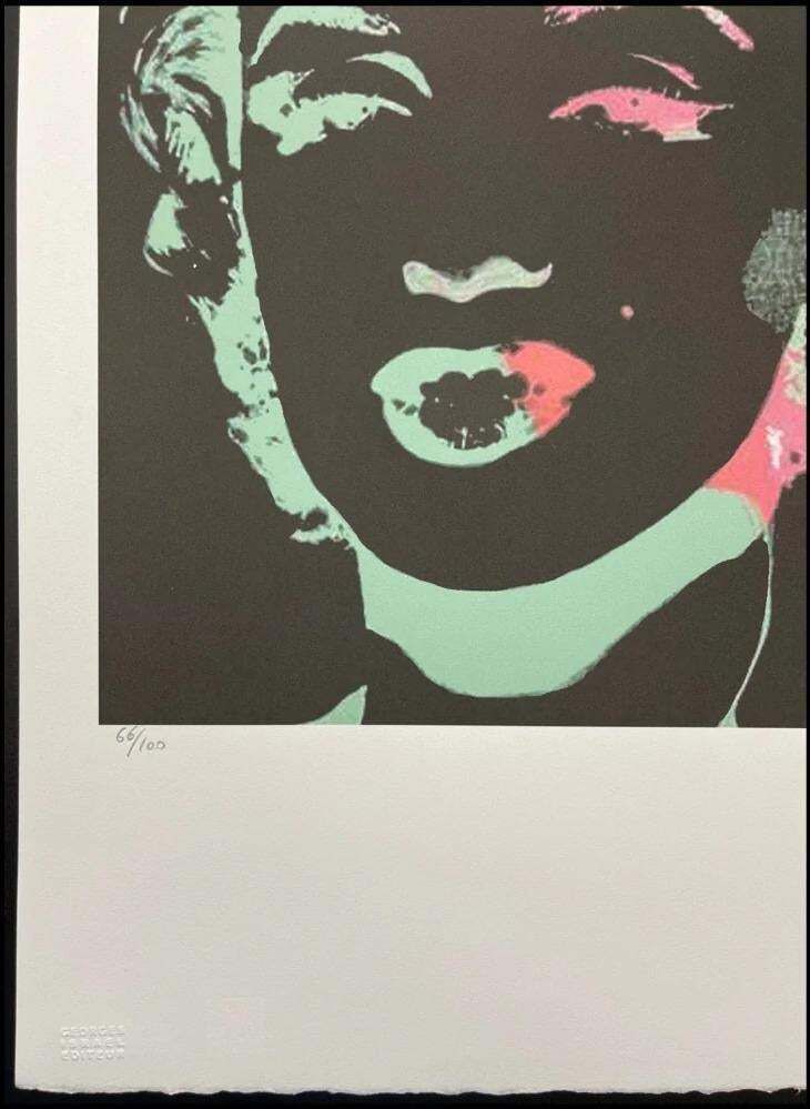 After Andy Warhol, Marilyn Monroe Metallic Black, 1980s, Lithograph photo furniture