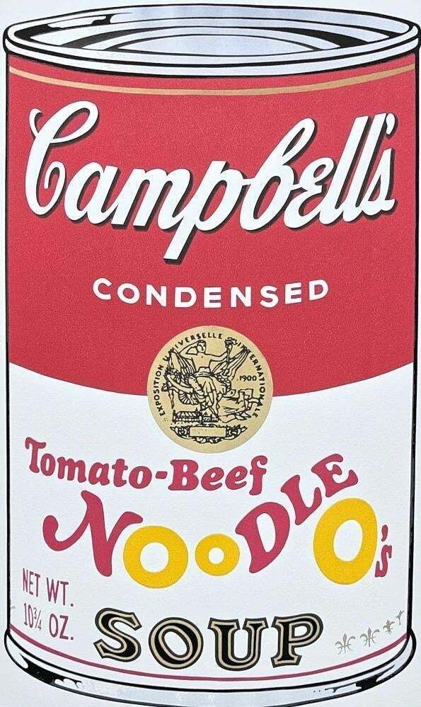 After Andy Warhol, Campbell's Soup Noodle, 1980s, Lithograph photo furniture