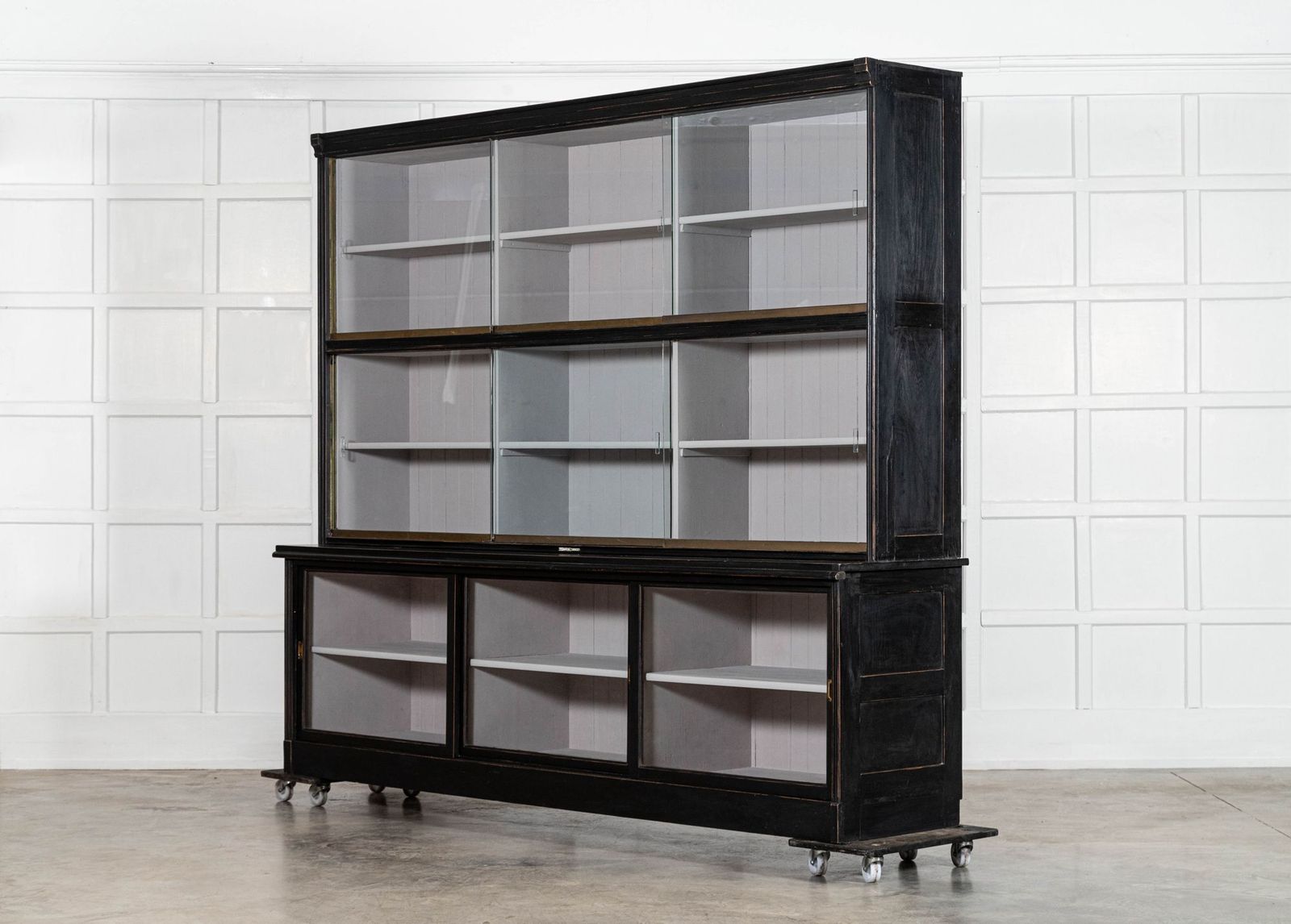 Monumental Ebonised Glazed Mahogany & Pine Haberdashery Cabinet photo 11213.0
