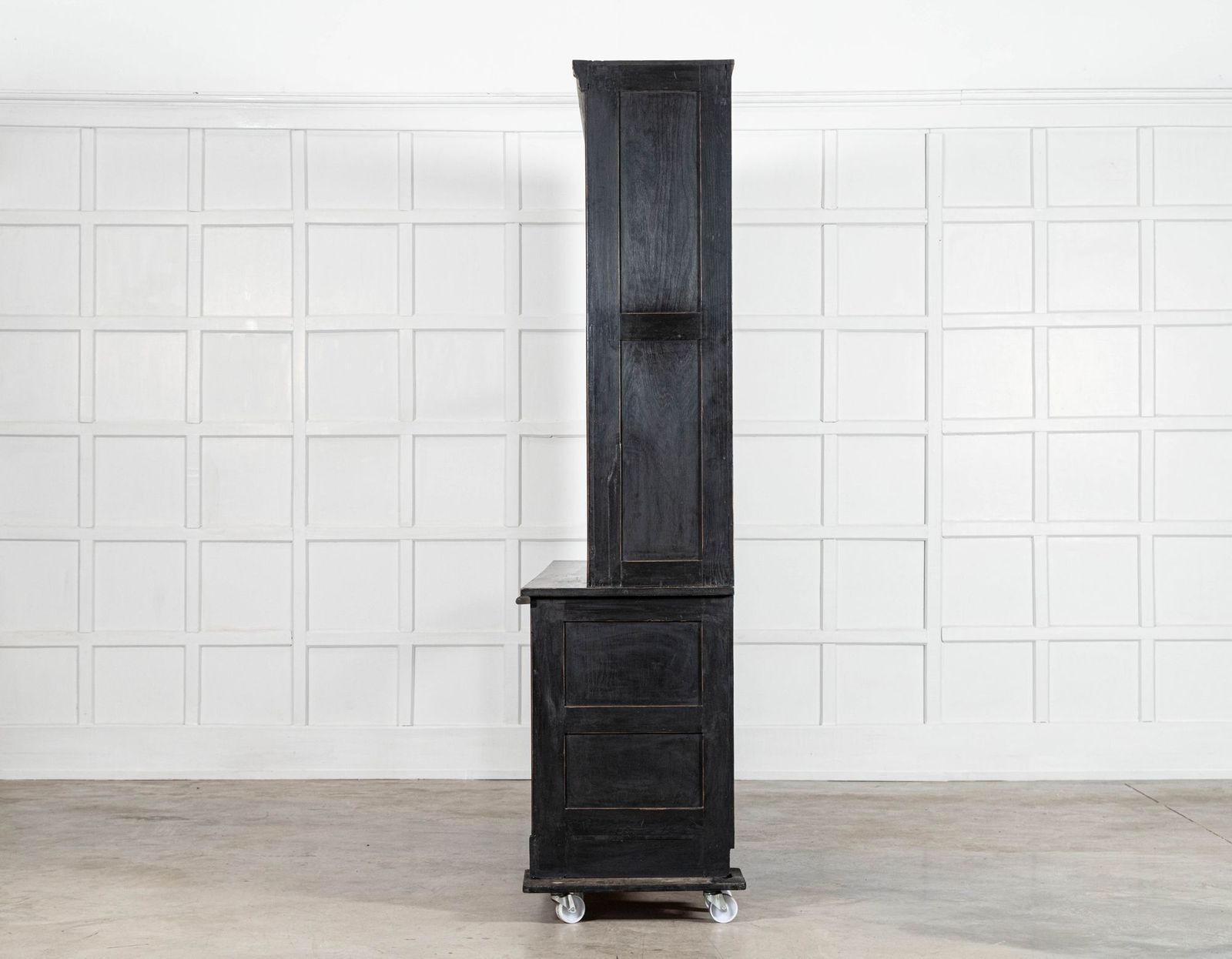 Monumental Ebonised Glazed Mahogany & Pine Haberdashery Cabinet photo vintage