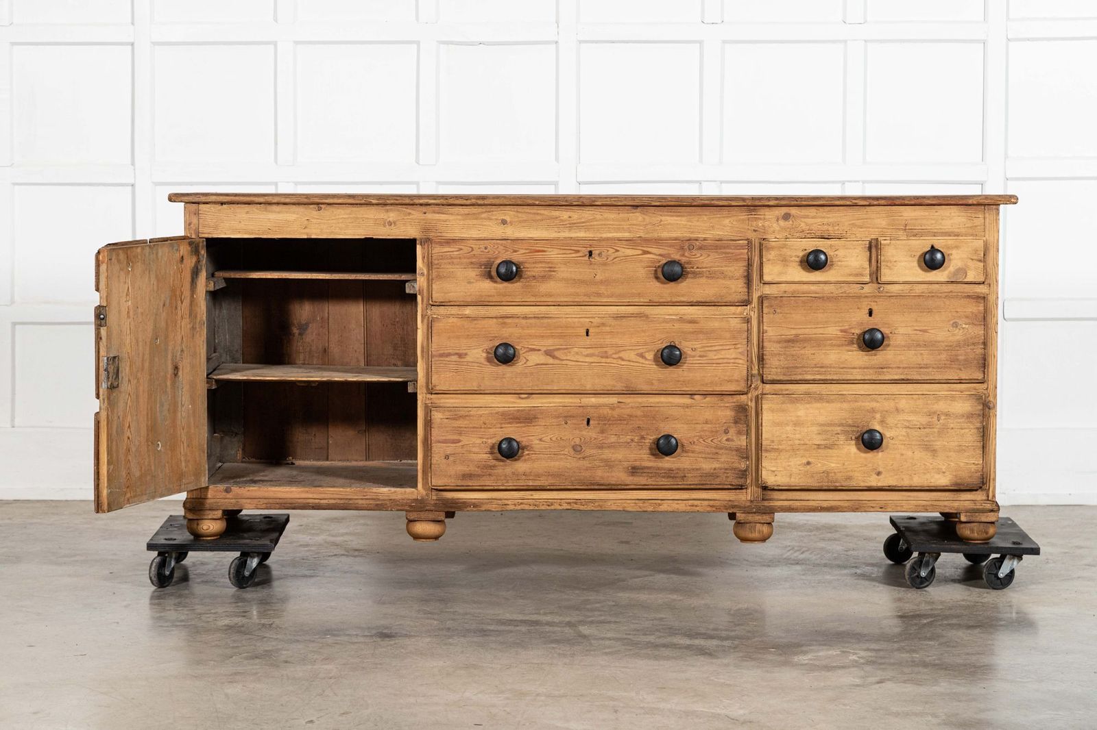 Large 19thc English Pine Dresser Base photo furniture