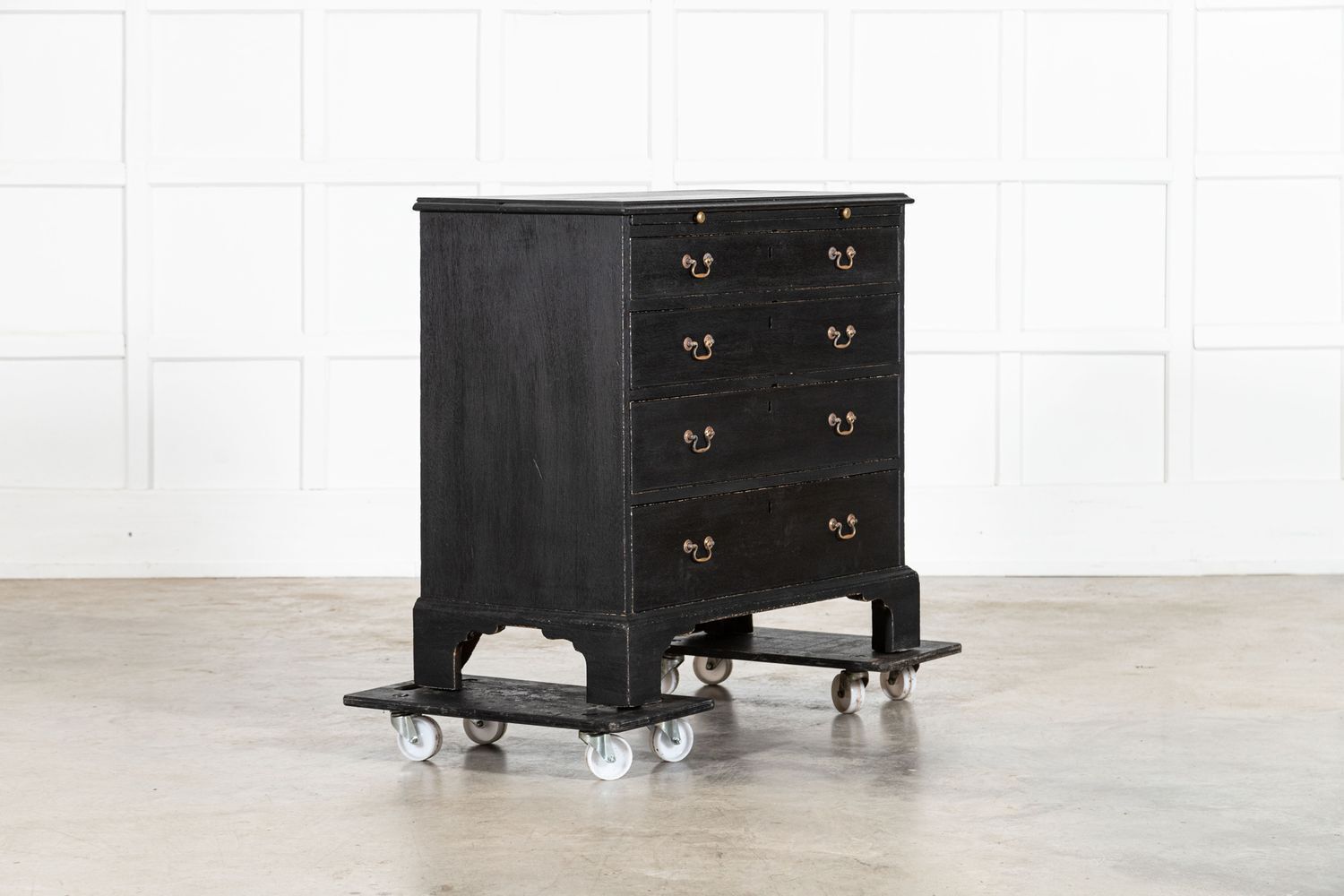 George III Ebonised Mahogany Graduated Writing Chest Drawers