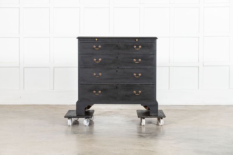 George III Ebonised Mahogany Graduated Writing Chest Drawers photo furniture