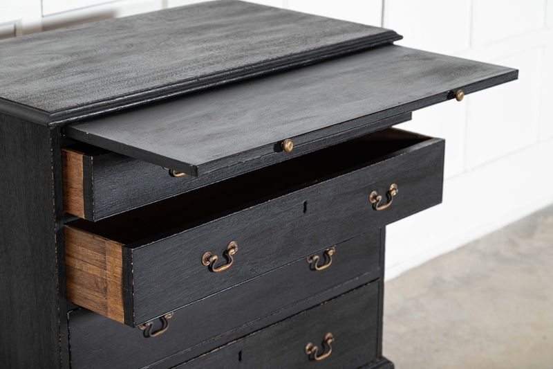 George III Ebonised Mahogany Graduated Writing Chest Drawers photo vintage