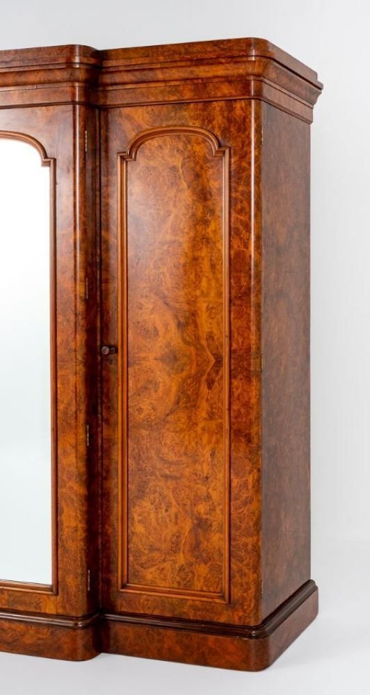 Victorian Wardrobe Walnut Gentlemans Closet Cabinet 1860 photo for sale