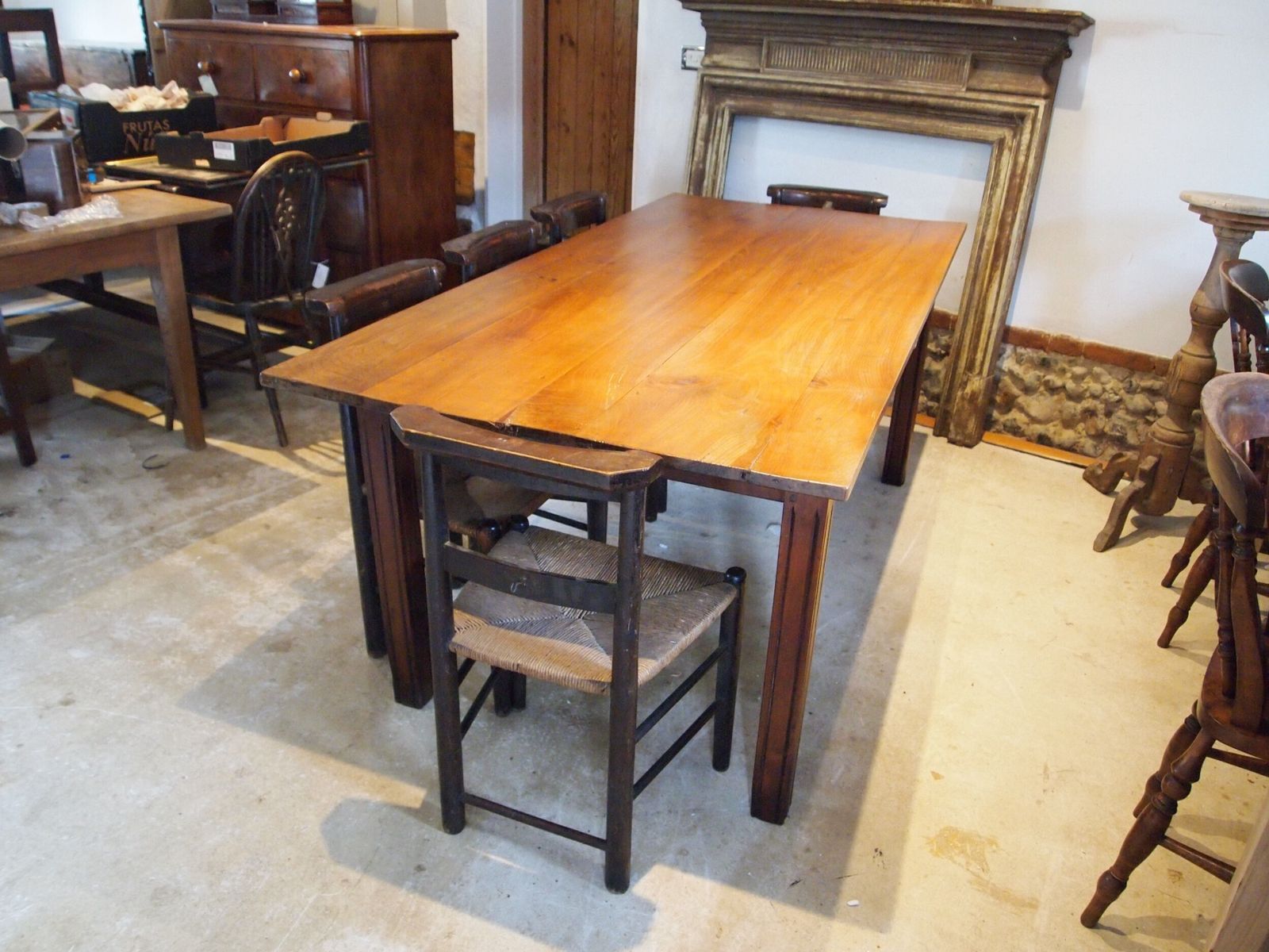 Table Stunning Refectory Farmhouse French Cherry Wood C1870 photo furniture
