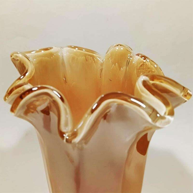 Stunning Jacketed Vase In Hand Worked Murano Glass. Made In Italy. photo Home Decor