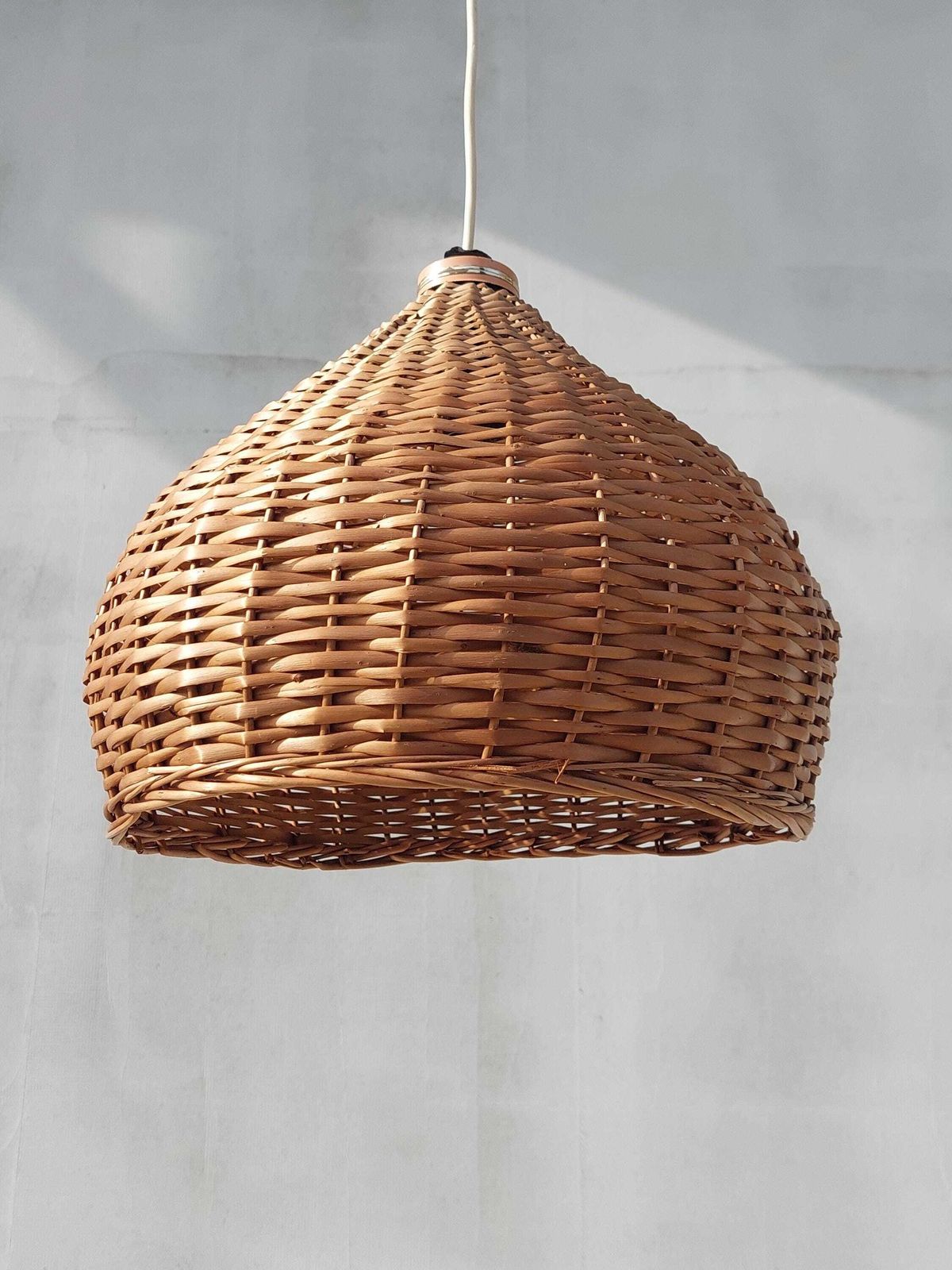 photo furniture Wabi Sabi Pendant Lamp, Vintage Wicker Pendant Lamp, Mid Century Pendant Lamp / Minimalist Pendant Light, Natural Pendant Lamp, 1970s