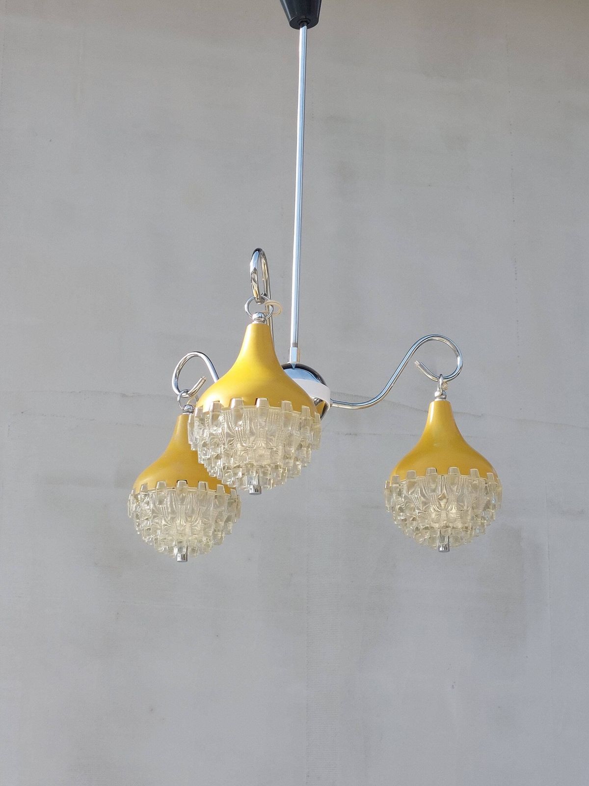 Retro Pendant Lamp /Retro Ceiling Light/Space Age Pendant Lamp/Space Age Chandelier/Mcm Pendant Lamp/Vintage Chandelier/Pineapple Shape/70's photo 416.0