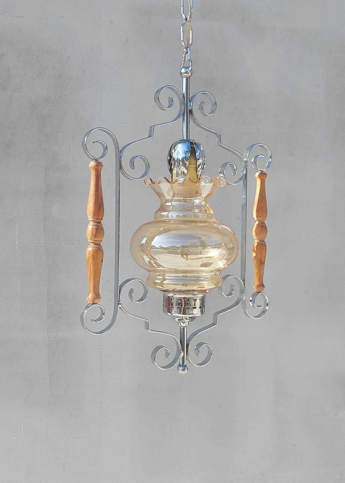 Vintage Chandelier, Vintage Pendant Light, Mid Century Modern Chandelier, Mid Century Hanging Light, Italian Pendant Lamp, Italy, 1970's photo buy