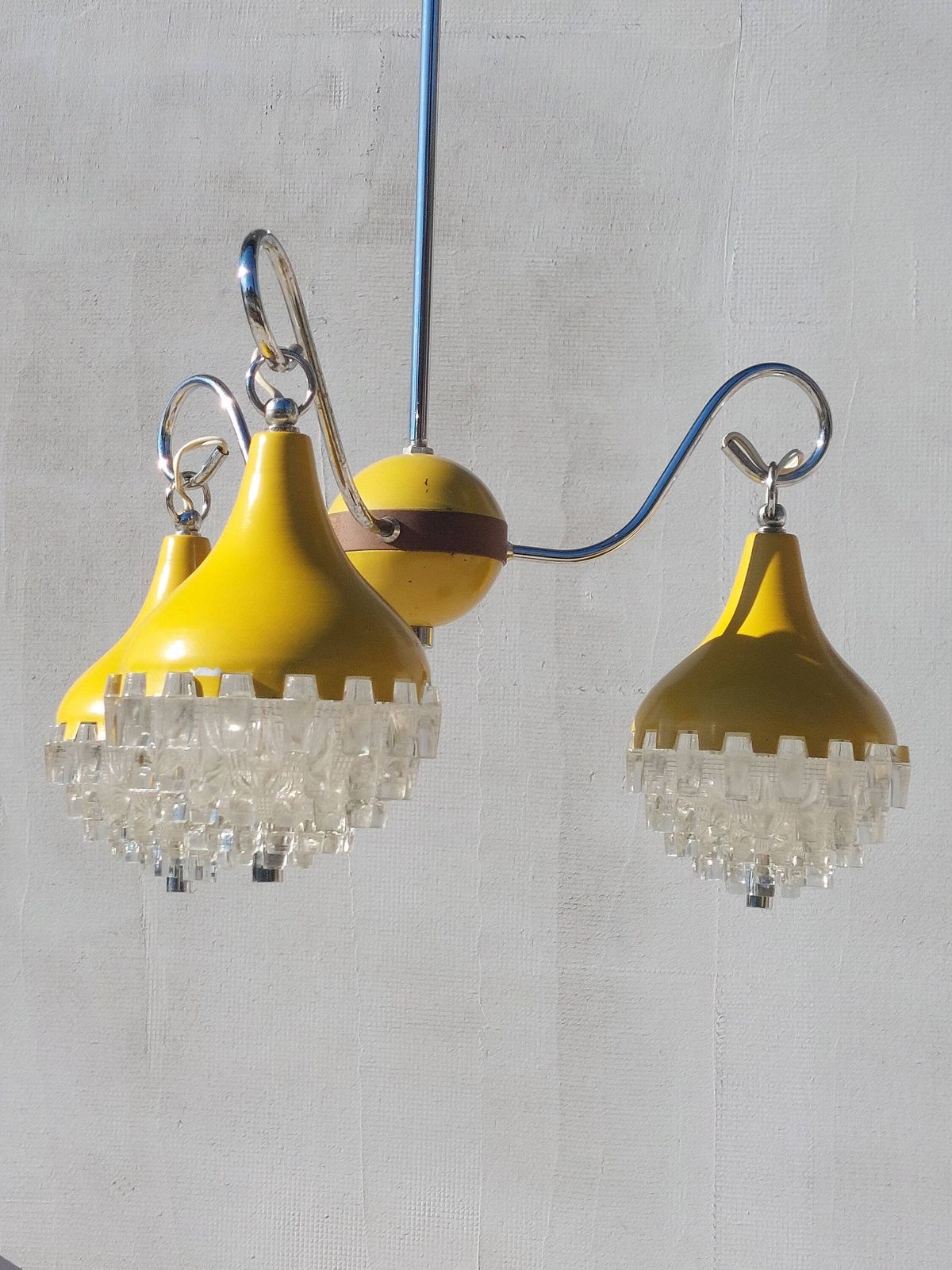 Retro Pendant Lamp /Retro Ceiling Light/Space Age Pendant Lamp/Space Age Chandelier/Mcm Pendant Lamp/Vintage Chandelier/Pineapple Shape/70's photo for sale