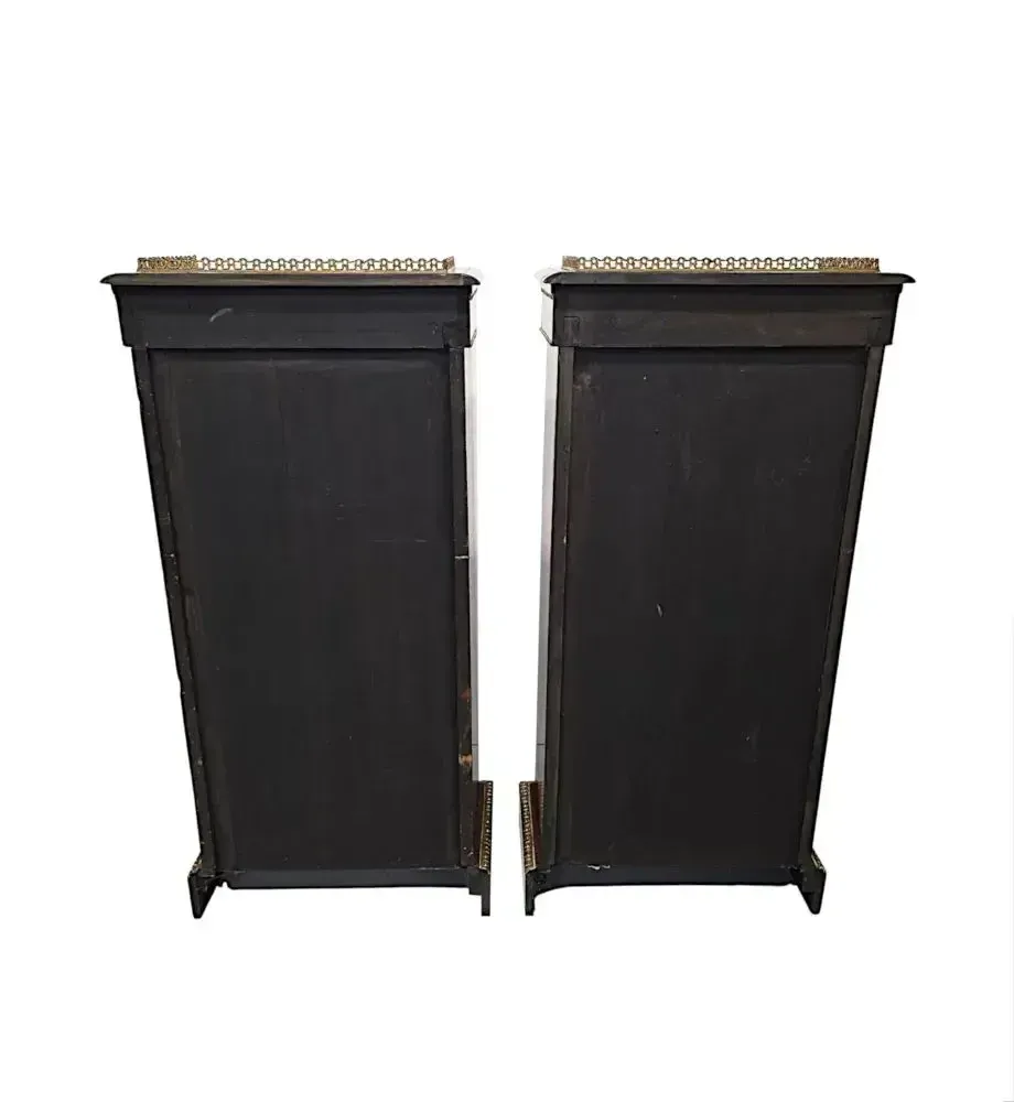 Furniture A Very Rare Pair Of 19th Century Bookcases With Ormolu Mounts photo