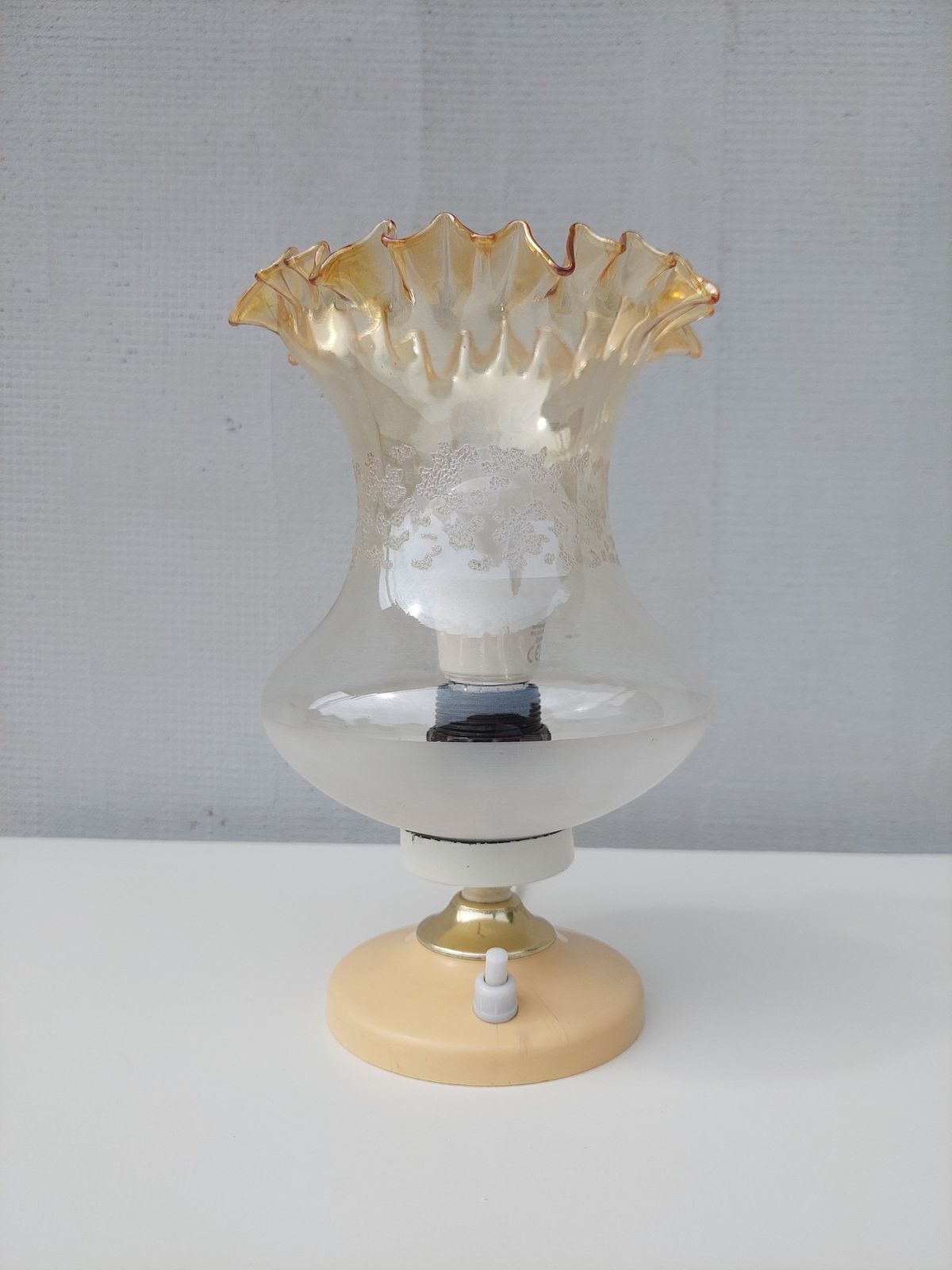 Vintage Table Lamp /Vintage Elegant Bedside Lamp / Mid Century Modern Table Lamp / Special Glass Table Lamp / 1970s