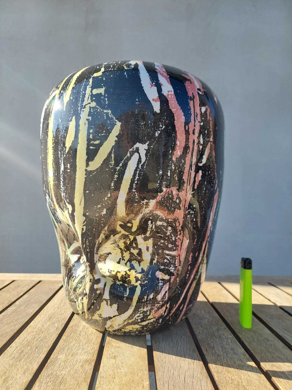 Vintage Kil Liboje Glazed Handmade Vase / Retro Glazed Handmade Vase / Clay Glazed Vase /Rare Handmade Vase / Kil Liboje / Yugoslavia / 60's photo vinterior