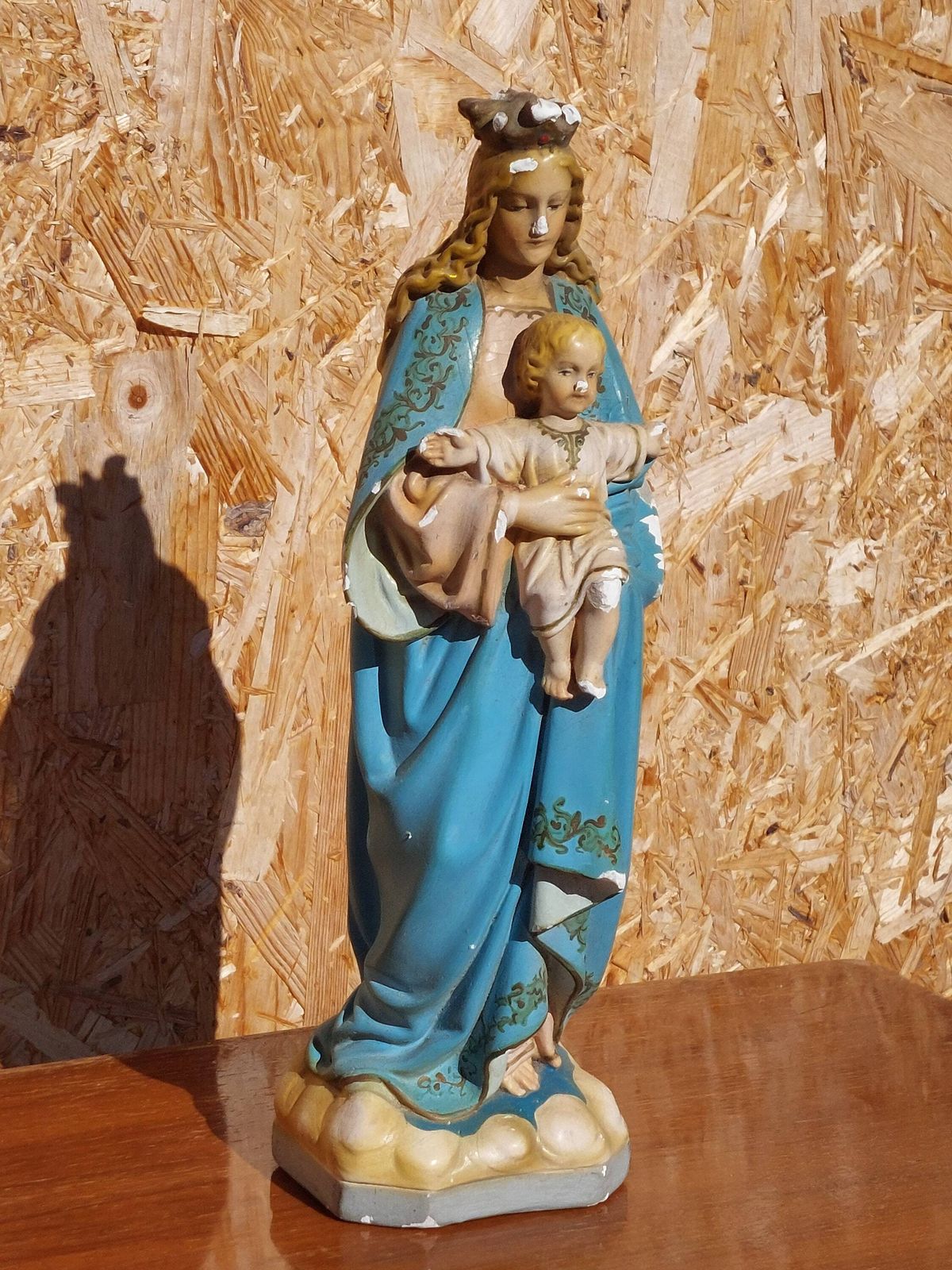 Antique Santa Maria With Jesus Statue,Antique Virgin Mary With Jesus, Antique Mother Mary Statue, Antique Religious Statue,Europe, 1908 1915 photo for sale