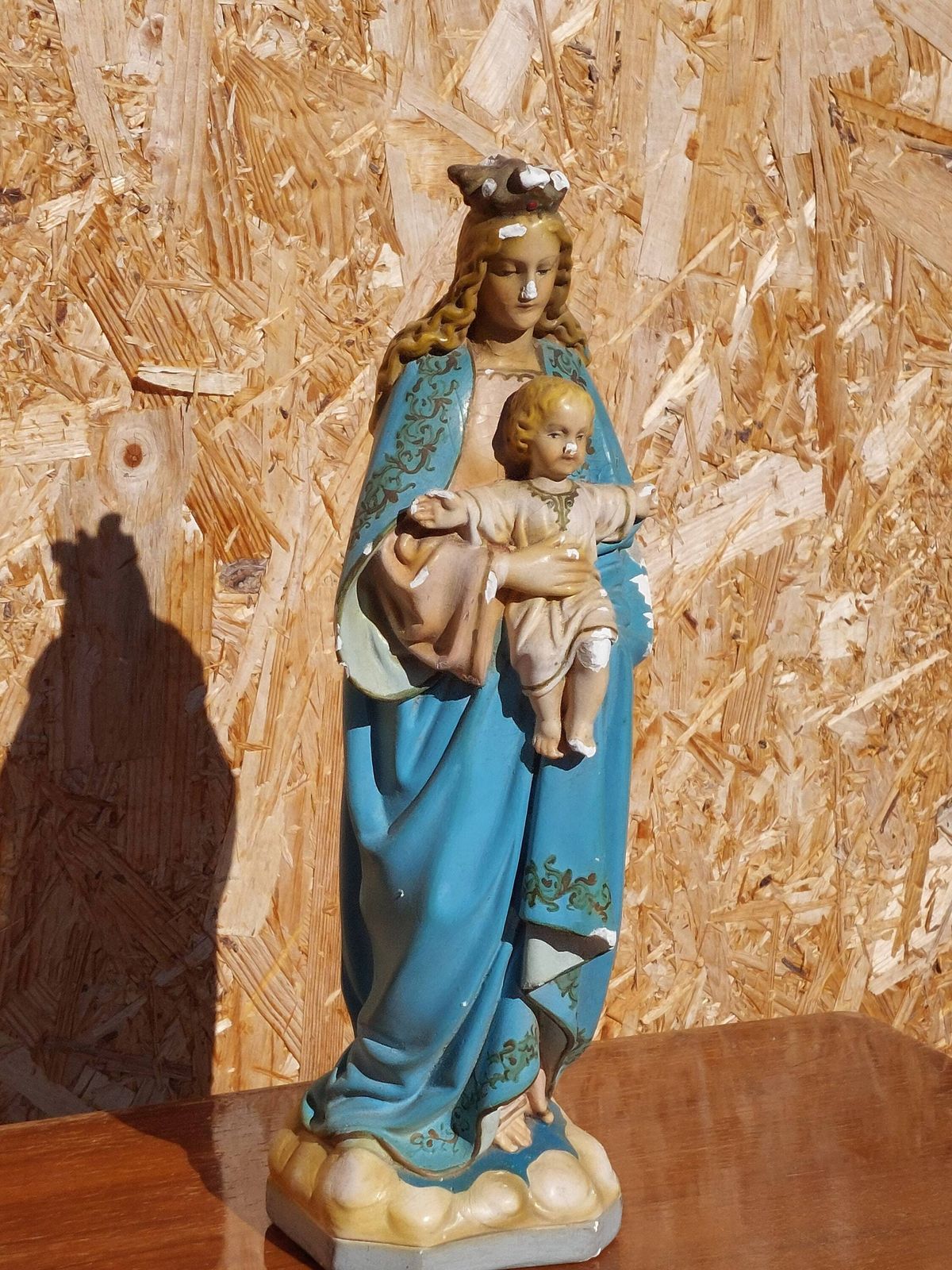 Antique Santa Maria With Jesus Statue,Antique Virgin Mary With Jesus, Antique Mother Mary Statue, Antique Religious Statue,Europe, 1908 1915 photo Art
