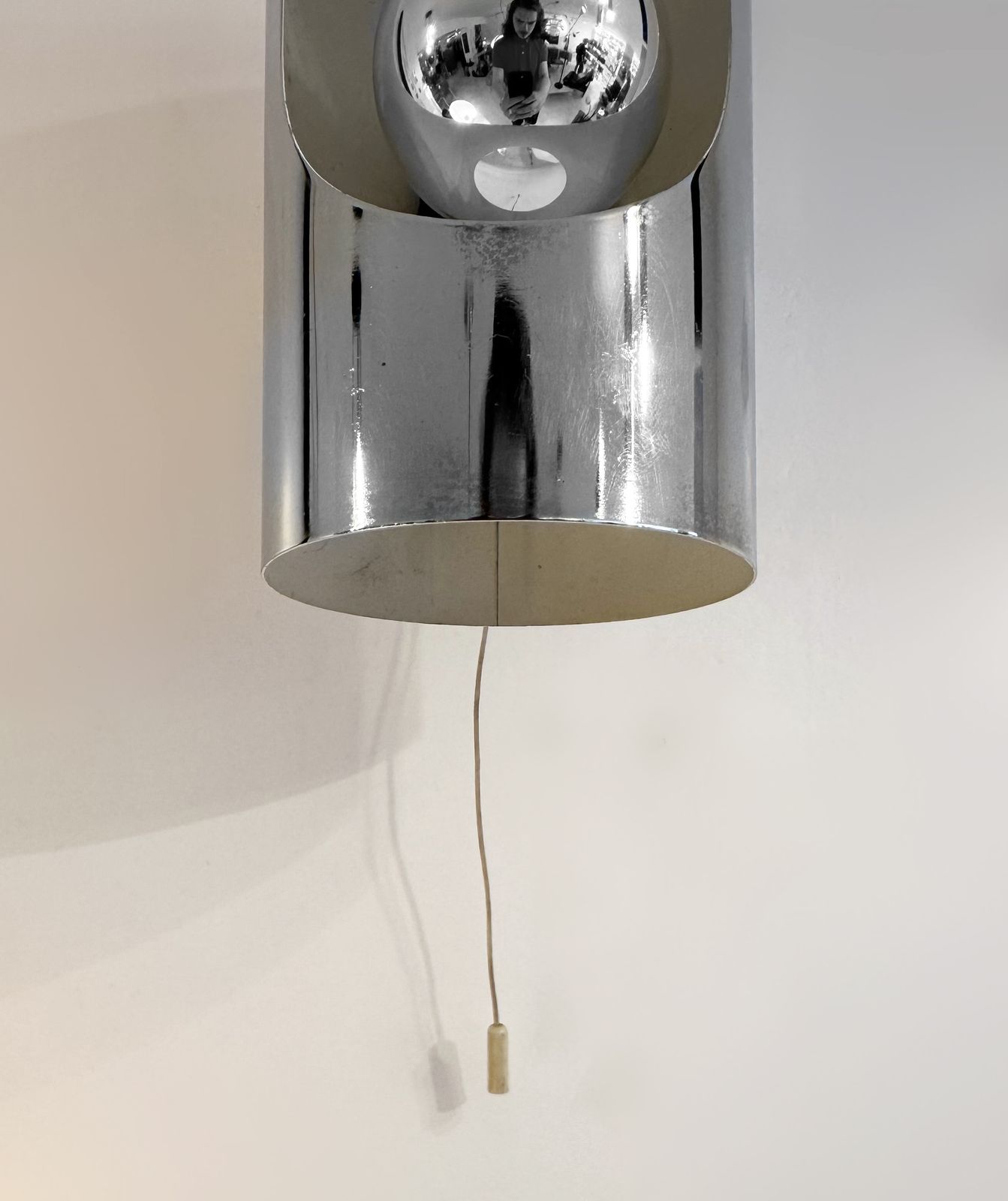 Pair Of Chrome Wall Lights By Philippe Rogier For Prova Denmark, 1970 photo vintage