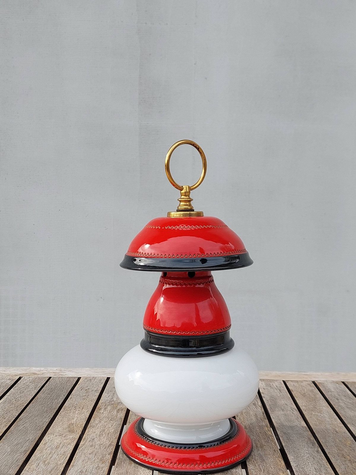 photo for sale Retro Glass Table Lamp, Space Age Desk Lamp, Pop Art, Mid Century Modern, 70's