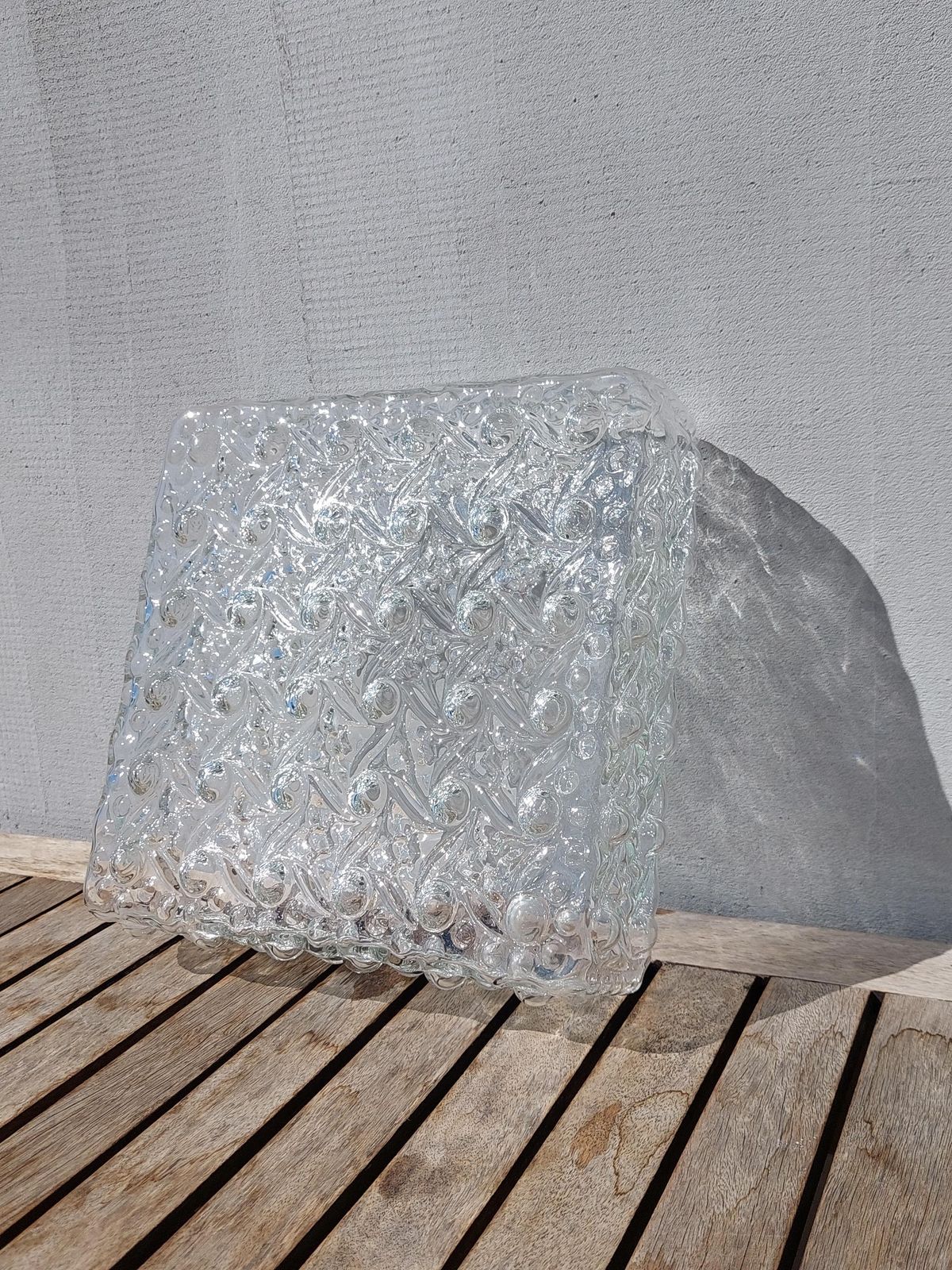 Mid Century Bubble Glass Wall Lamp, Minimalist Bubble Glass Wall Sconce, Mid Century Lighting, Large Retro Wall Light, 1970"S photo vintage