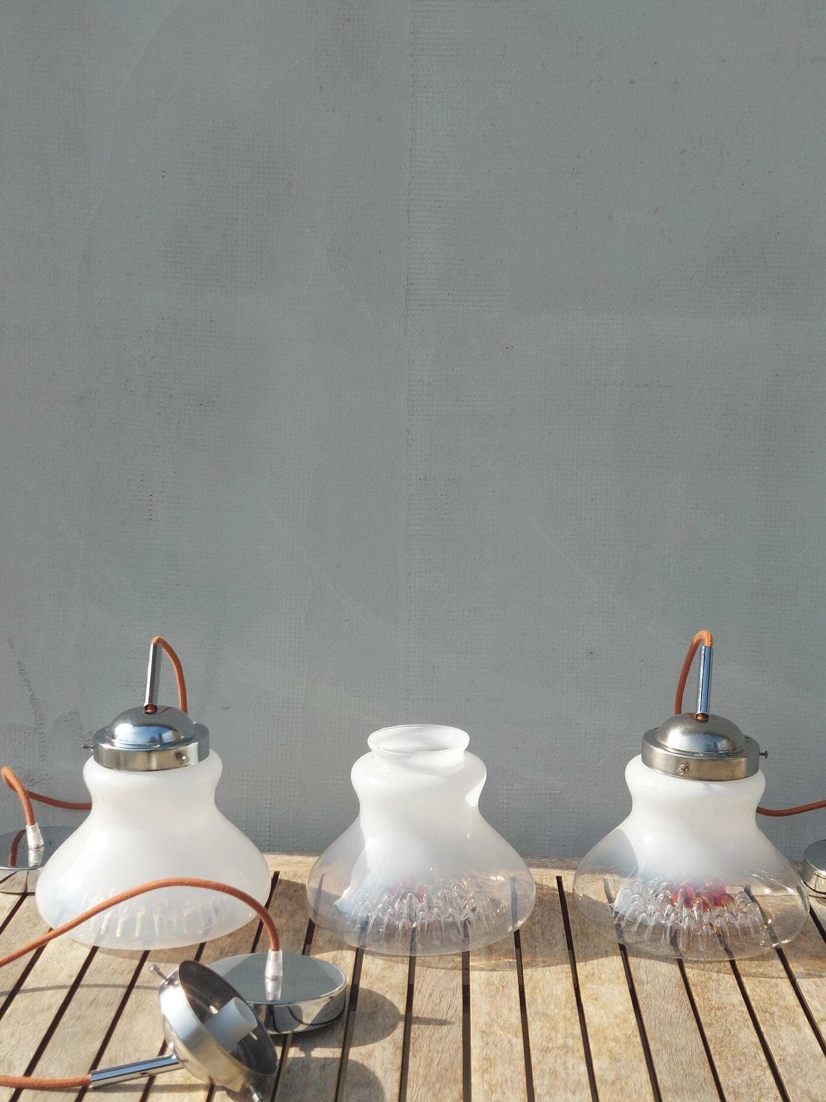 1 Of 3 Vintage Murano Glass Pendant Light / Mazzega Style/ Mcm Murano Glass Lamp / Retro Pendant Light/ Murano Art Glass / Italy /70's photo vintage