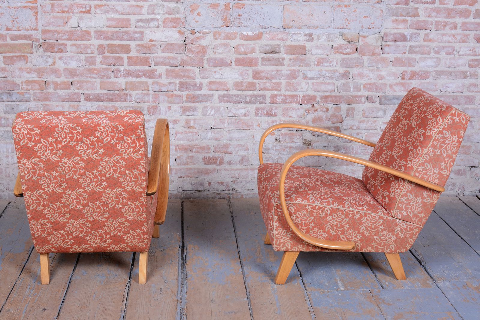 Pair Of Original Art Deco Armchairs, By J. Halabala For Up Závody, Czech, 1930s photo for sale