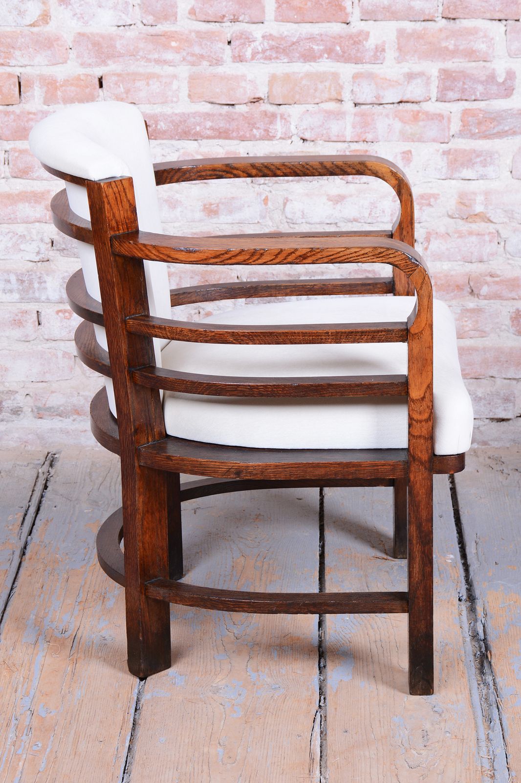 photo for sale Set Of Four Restored Art Deco Armchairs, By O. Wagner, Oak, Austria, 1910s
