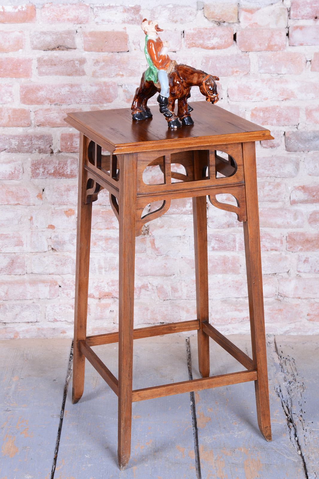 Restored Art Nouveau Pedestal, Walnut, Revived Polish, Czech, 1900s photo 550.0