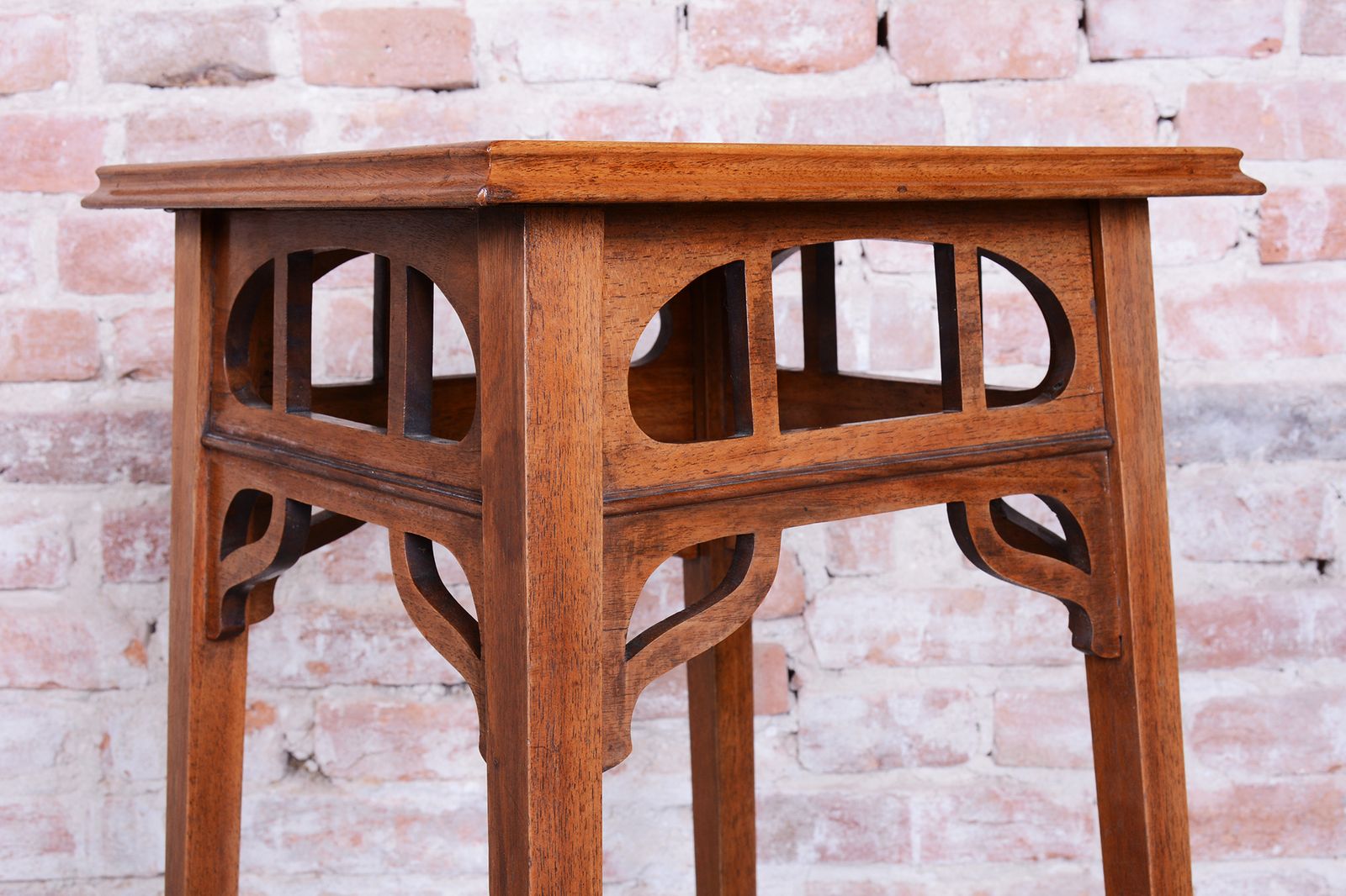550.0 Restored Art Nouveau Pedestal, Walnut, Revived Polish, Czech, 1900s photo