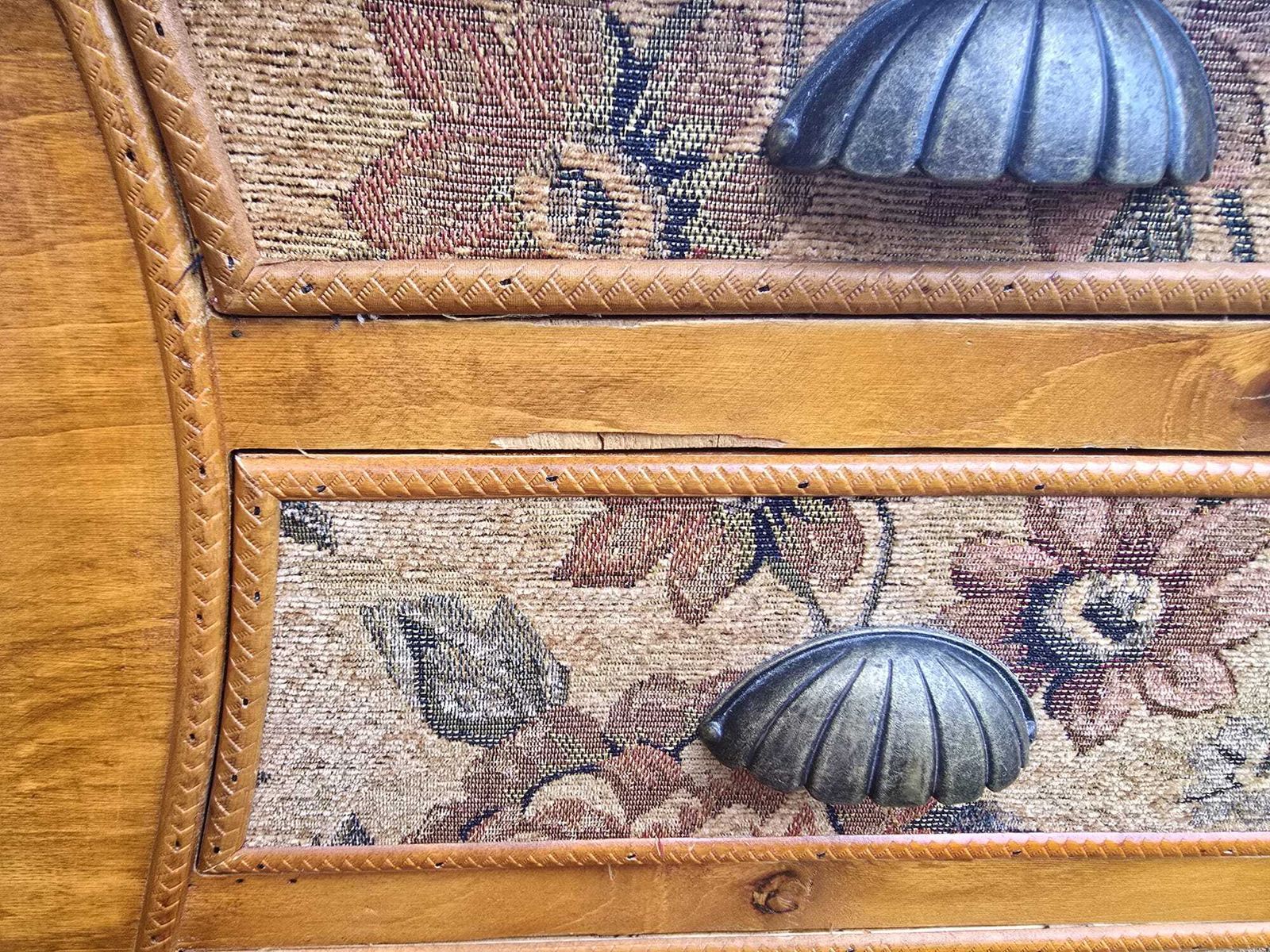 Antique French European Tapestry Nightstands photo vintage