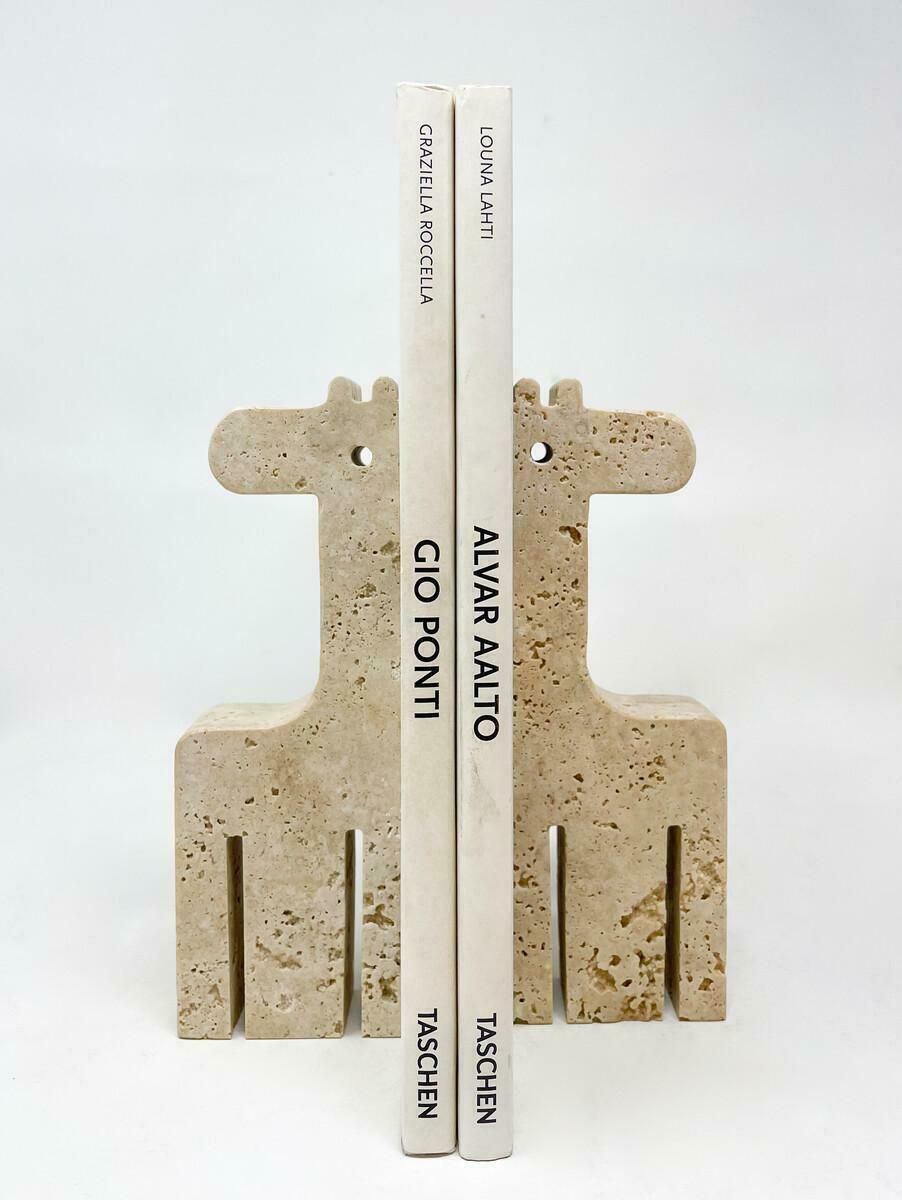 Mid Century Modern Pair Of Travertine Bookends By Fratelli Mannelli, Italy, 1970 photo furniture