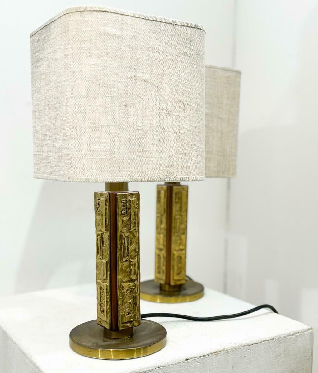 Pair Of Table Lamps By Luciano Frigerio, Italy, 1970s photo for sale
