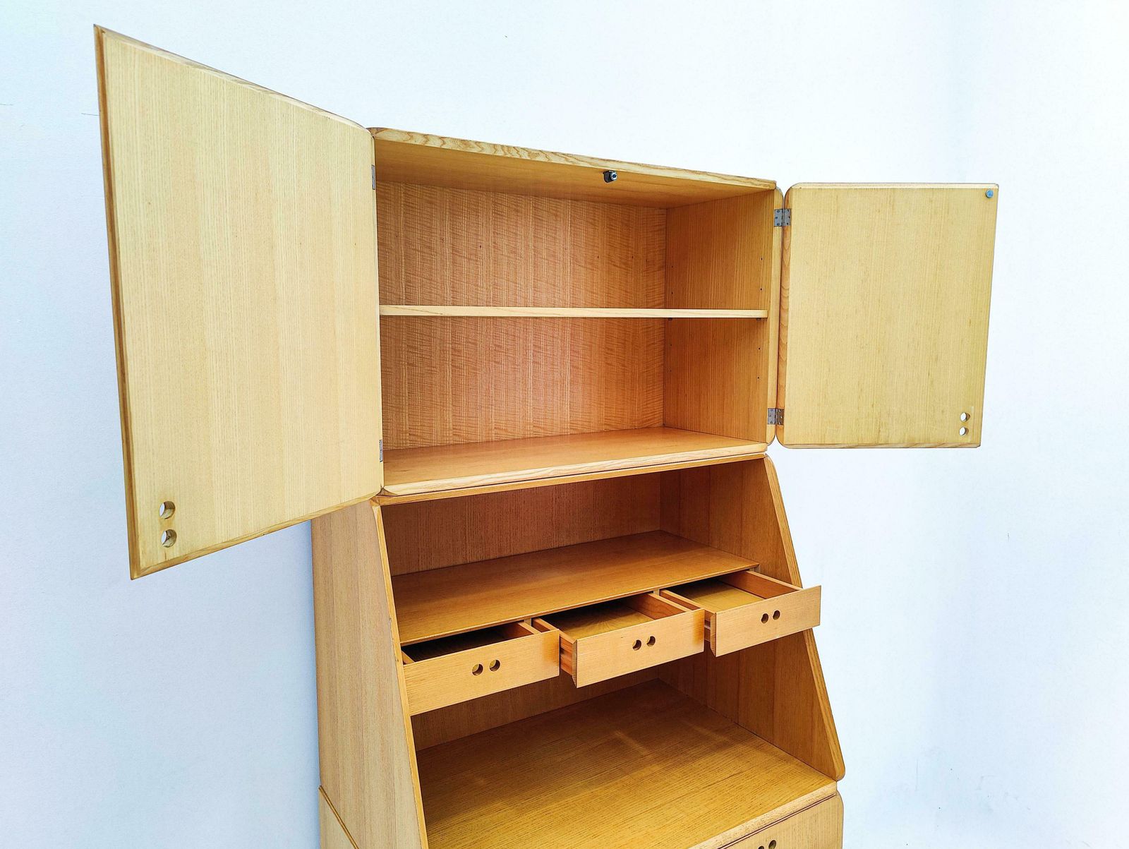 Mid Century Wooden Cabinet By Derk Jan De Vries, The Netherlands 1960s photo vinterior