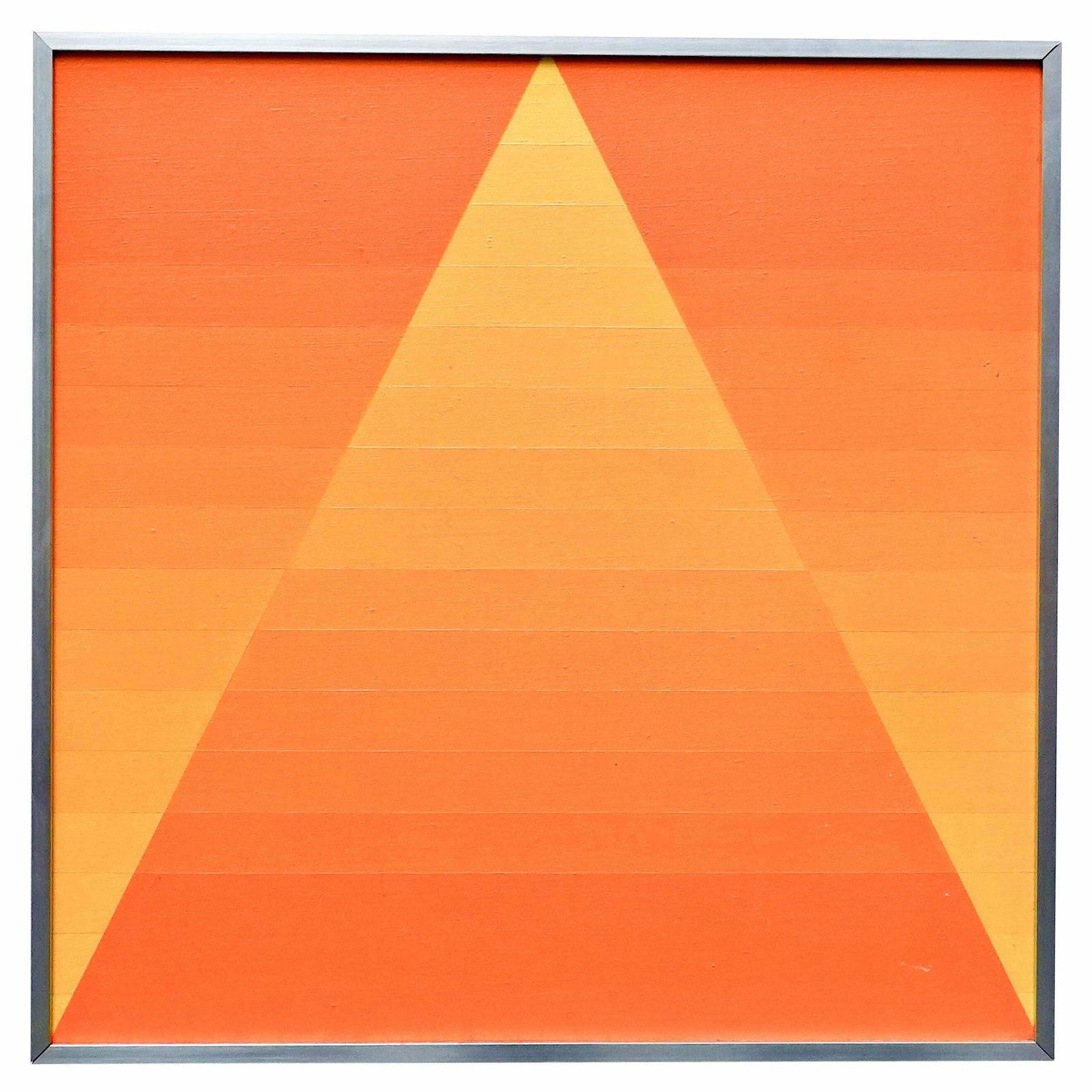 Georges Vaxelaire, Oil On Canvas "Composition Géométrique Orange", 1973, Belgium